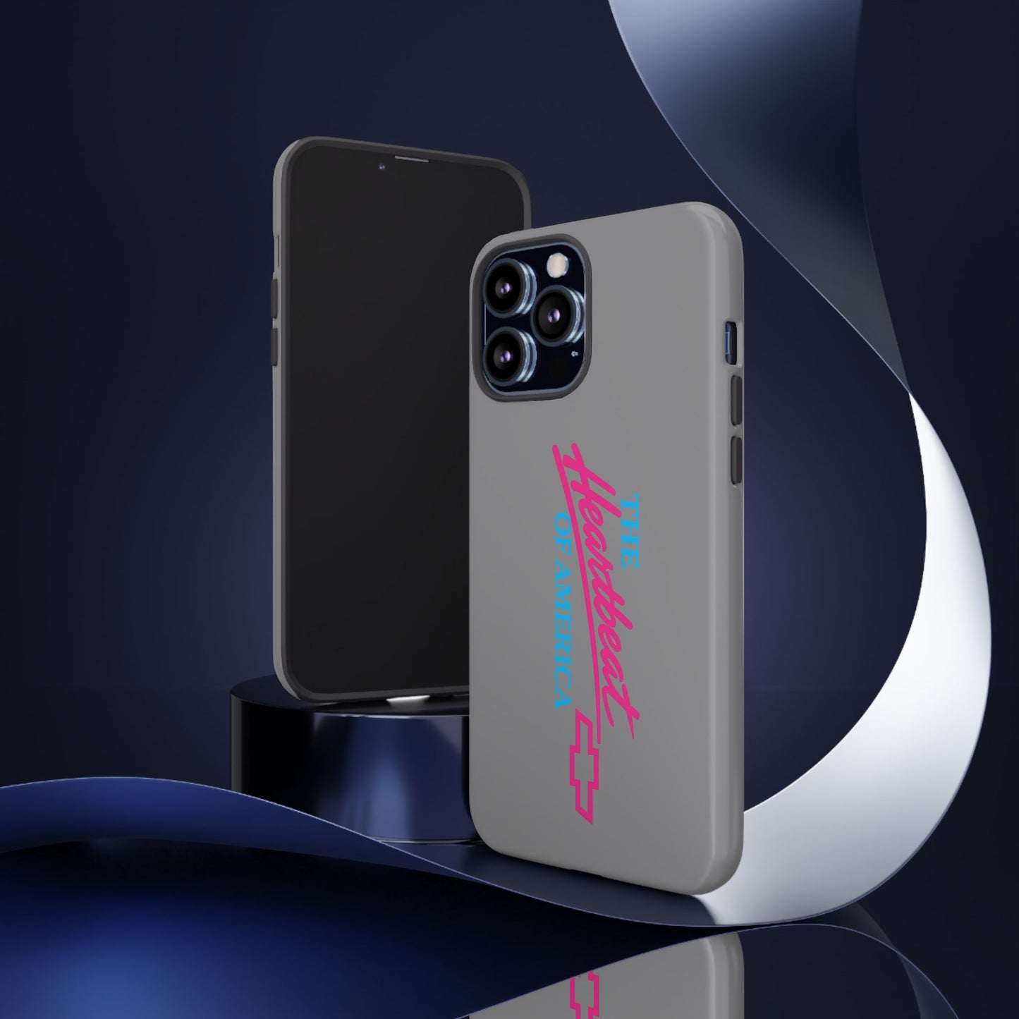 Silver “The Heartbeat of America” Retro Chevy Logo, Slim Protective Cover