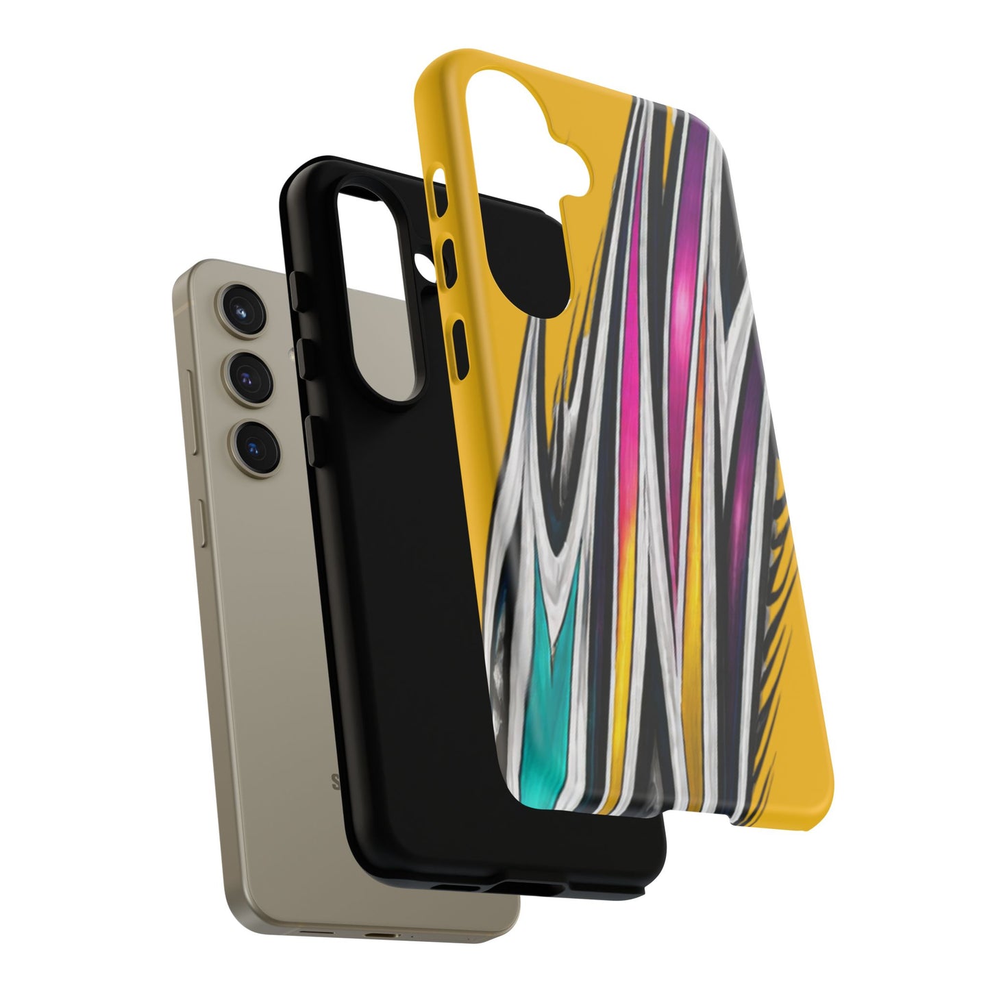 Yellow Abstract Stripes Phone Case | Tough Protective Phone Case