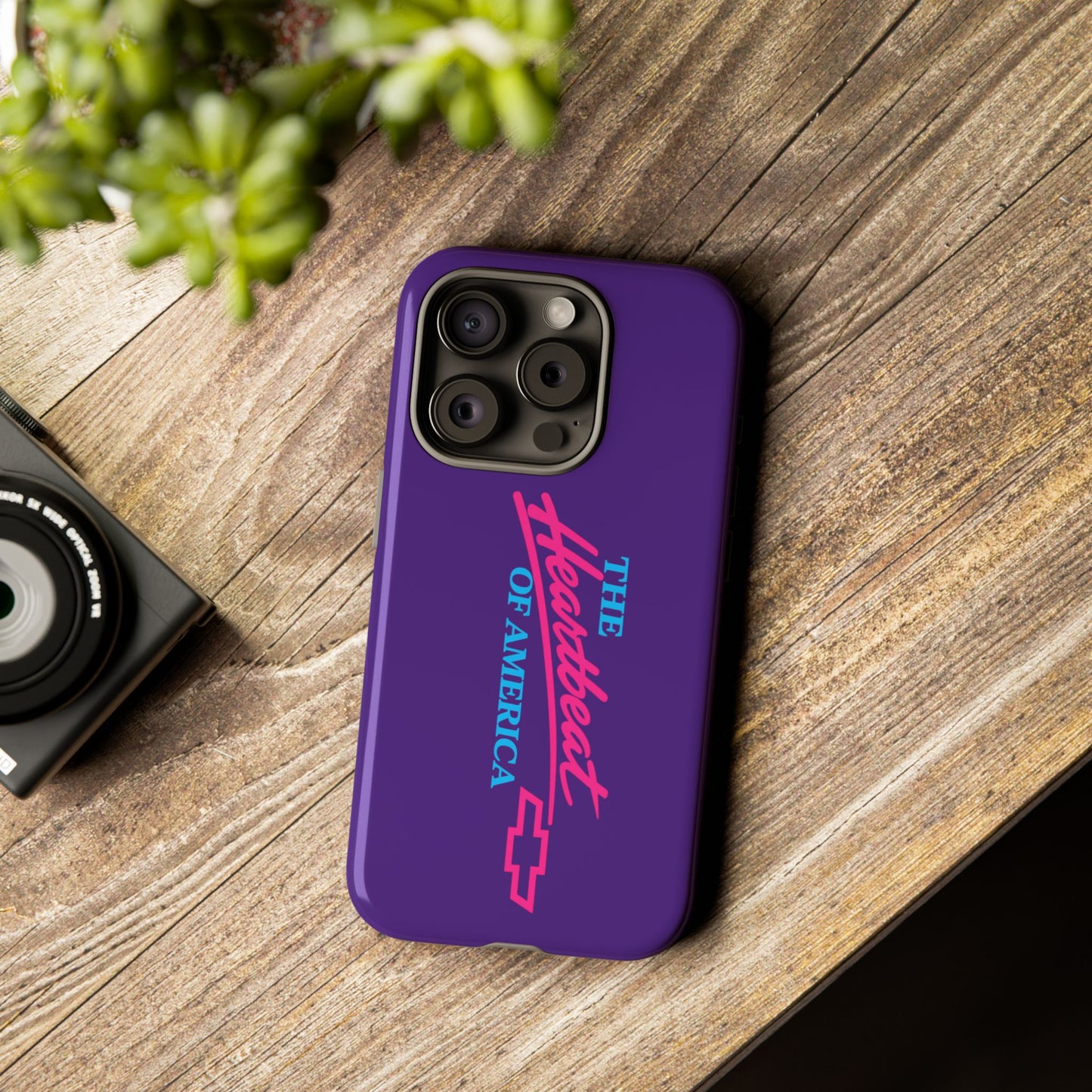 Purple  “The Heartbeat of America” Retro Chevy Logo, Slim Protective Cover