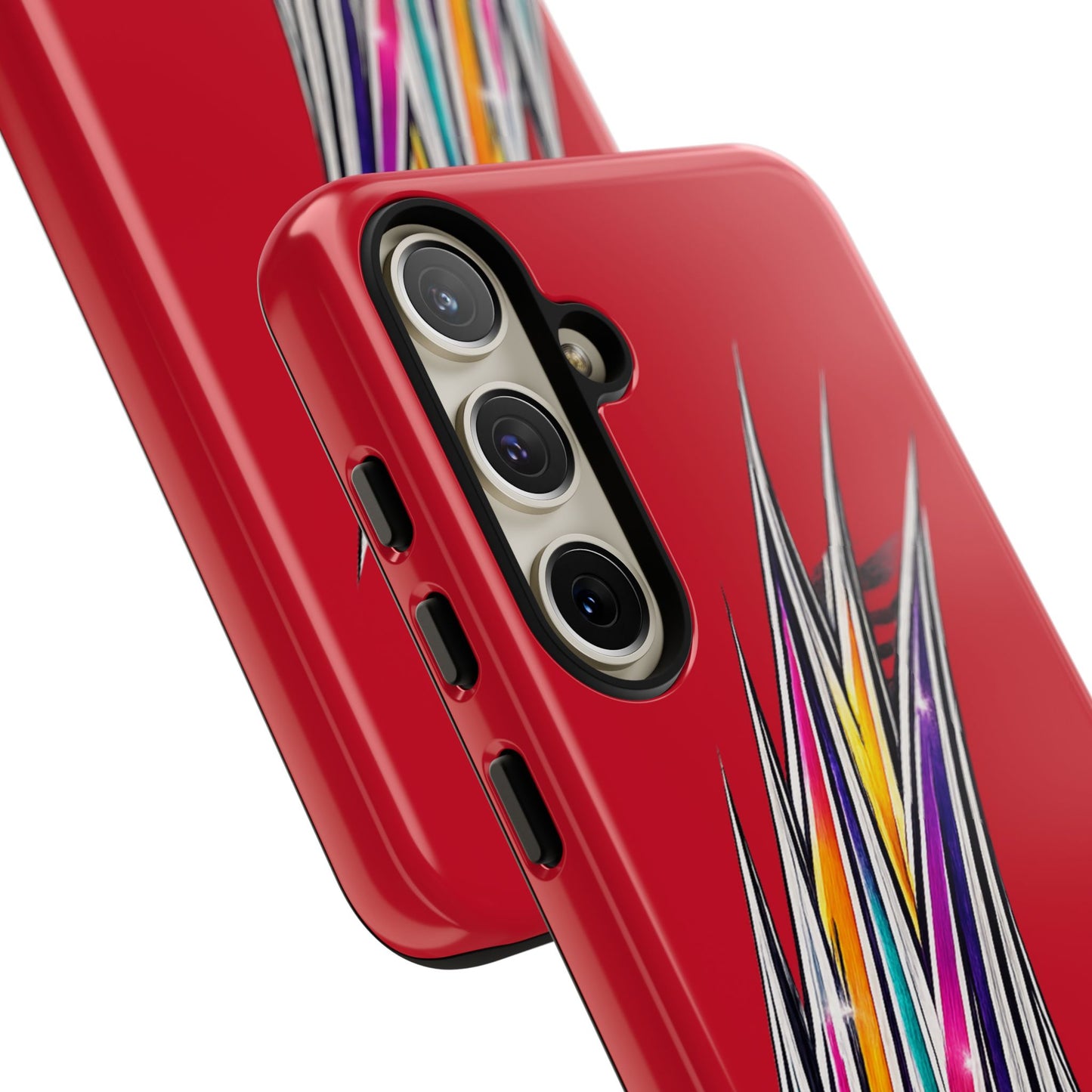 Colorburst Pinstripe Phone Case | Red Abstract Racing Stripe