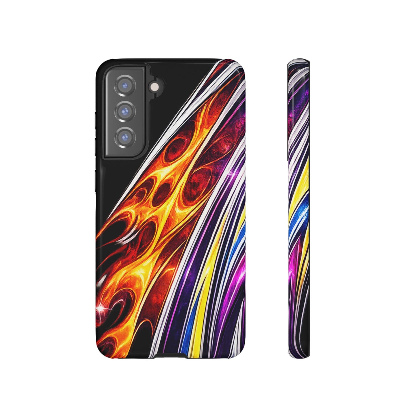 Flaming Abstract Stripes Tough Case | Colorful Phone Cover