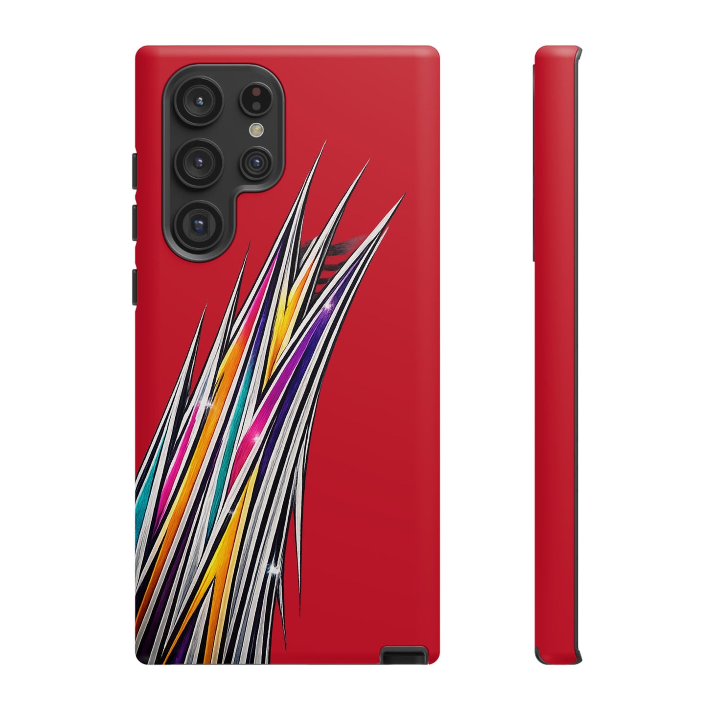 Colorburst Pinstripe Phone Case | Red Abstract Racing Stripe