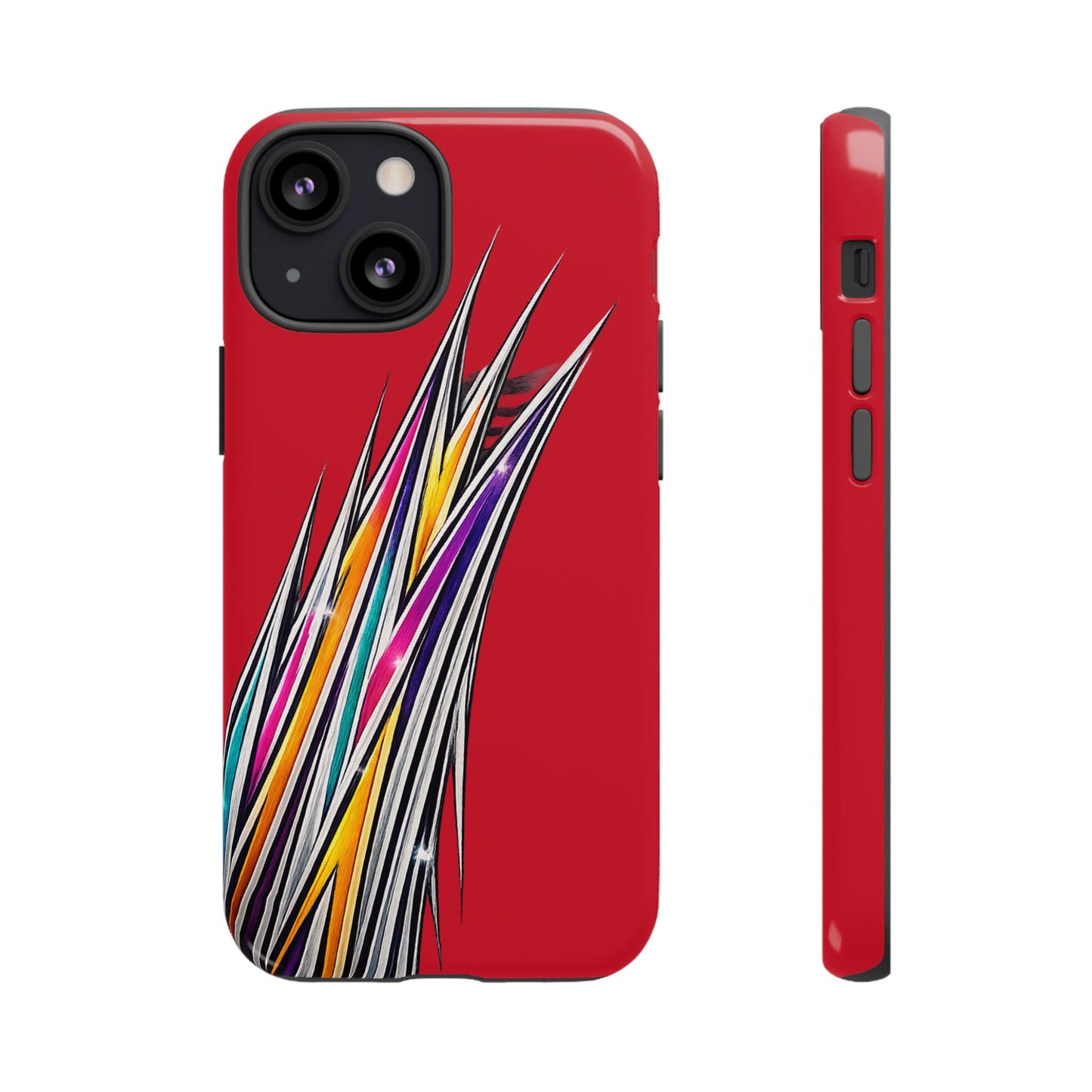 Colorburst Pinstripe Phone Case | Red Abstract Racing Stripe