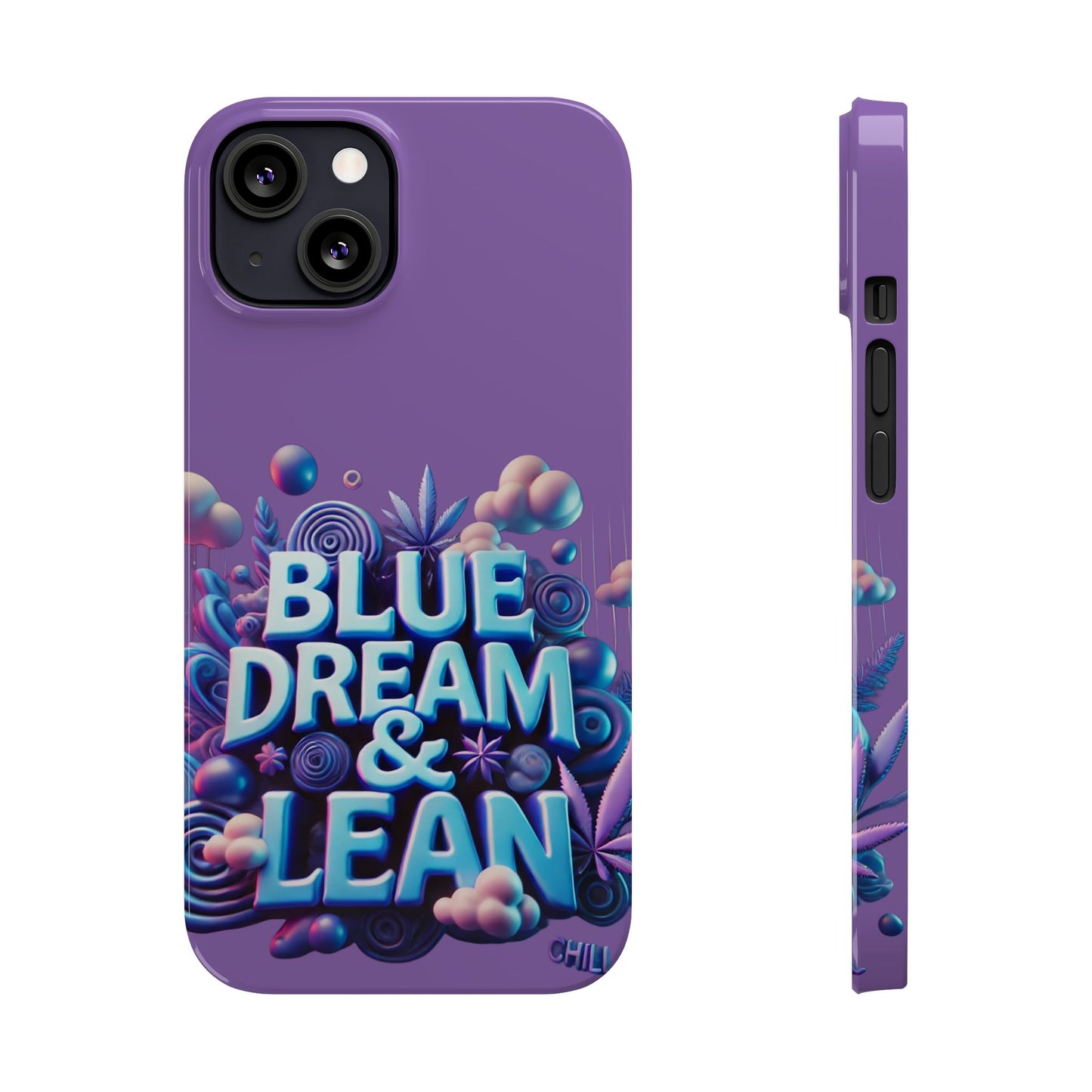 Vibrant Slim Phone Cases - 'Blue Dream & Lean' Design for Trendsetters