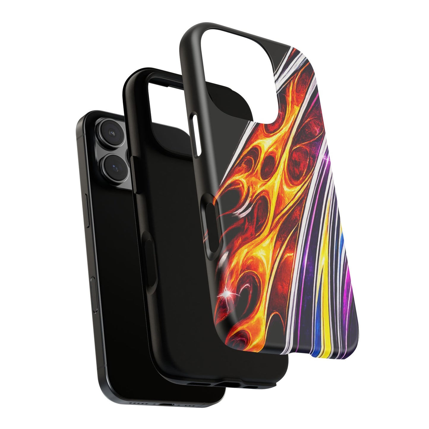 Flaming Abstract Stripes Tough Case | Colorful Phone Cover