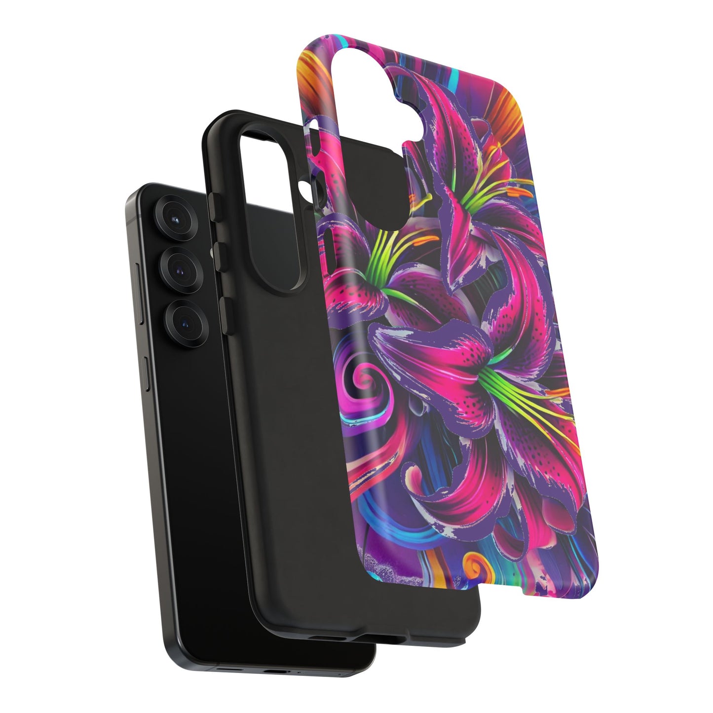 Neon Lily Illustration Tough Case | Floral Phone Cover