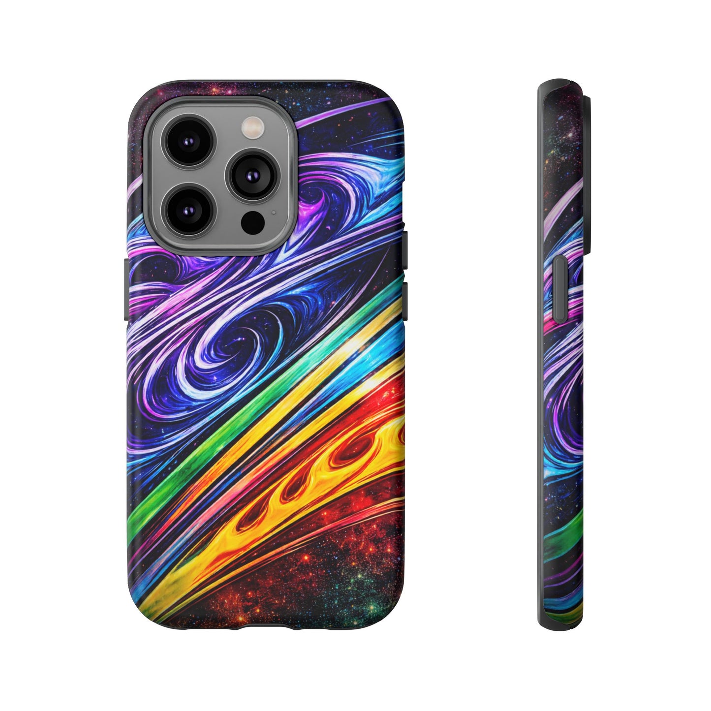 Abstract Cosmic Swirls phone case | Galaxy Rainbow Protective Case