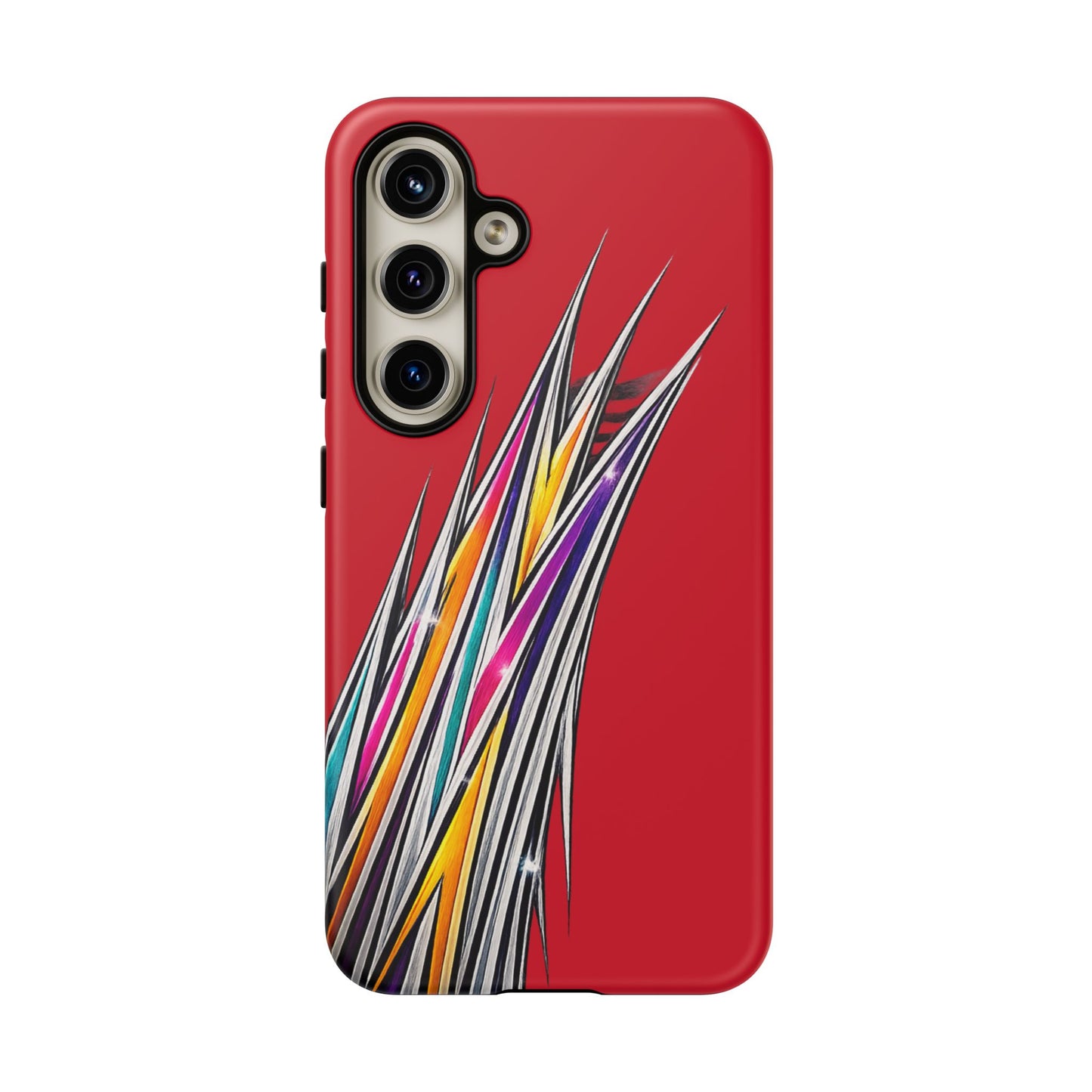 Colorburst Pinstripe Phone Case | Red Abstract Racing Stripe