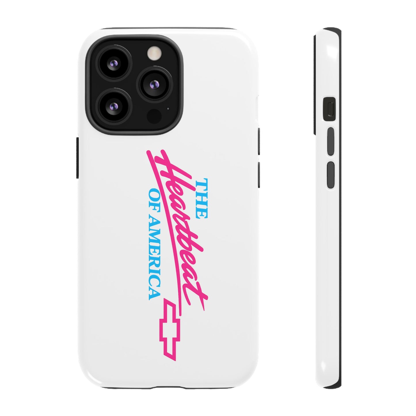 White  “The Heartbeat of America” Retro Chevy Logo, Slim Protective Cover
