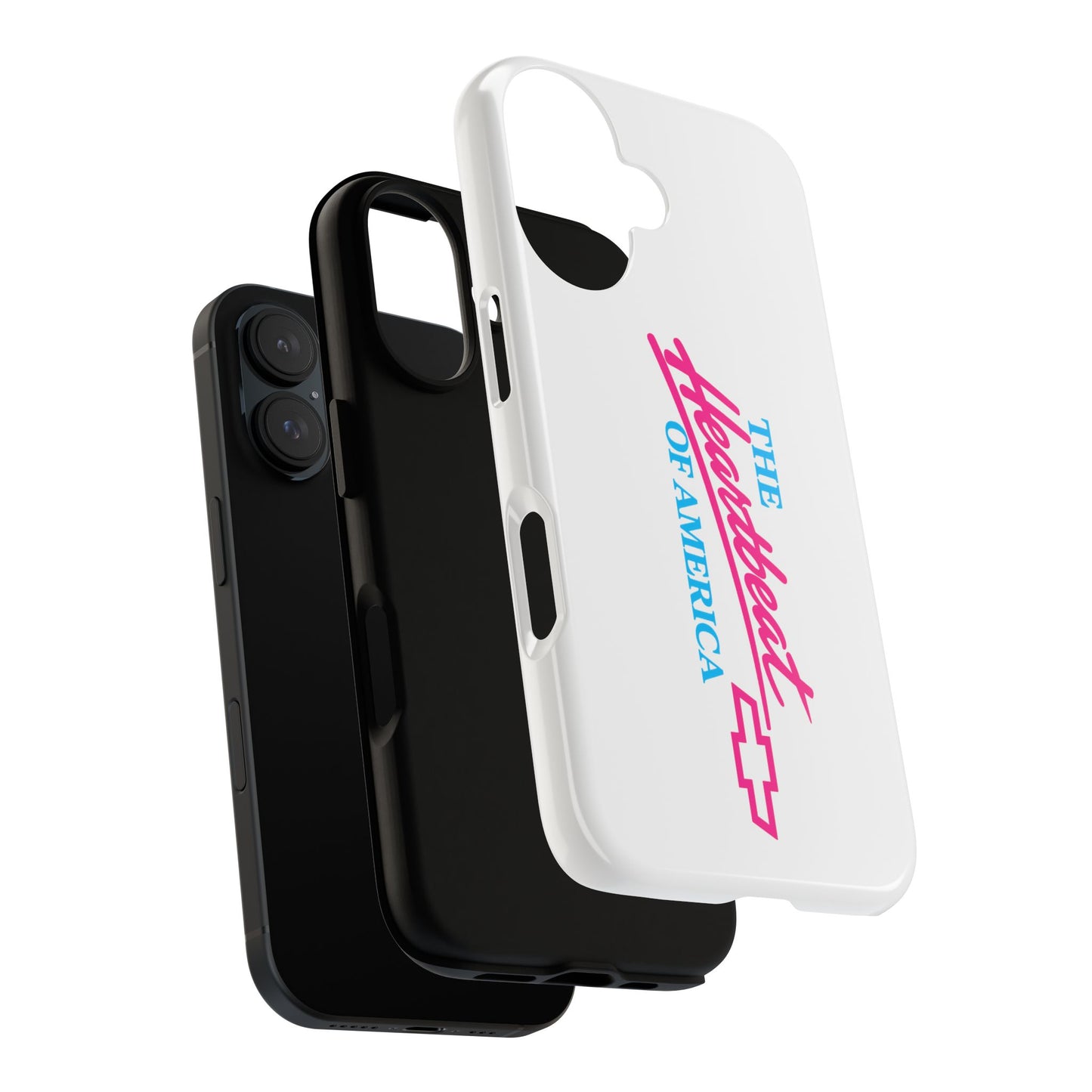 White  “The Heartbeat of America” Retro Chevy Logo, Slim Protective Cover