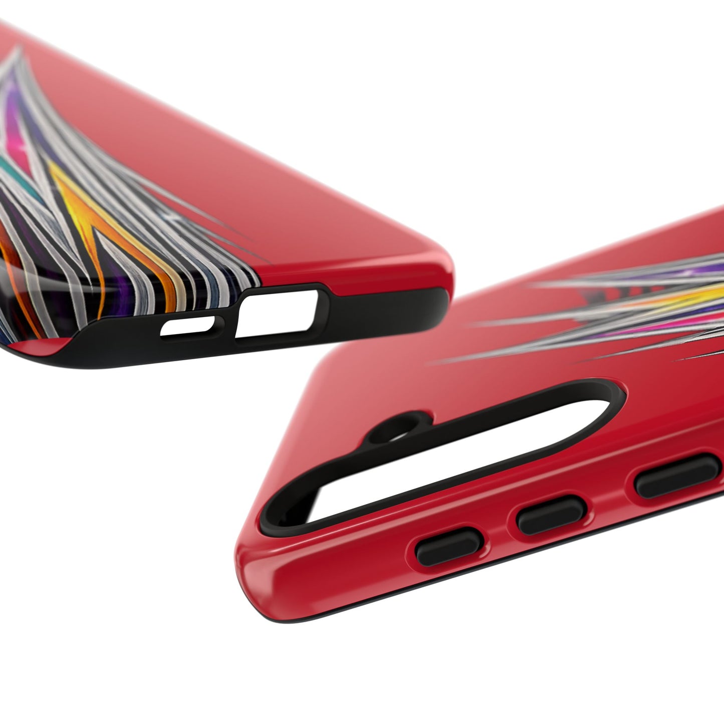 Colorburst Pinstripe Phone Case | Red Abstract Racing Stripe