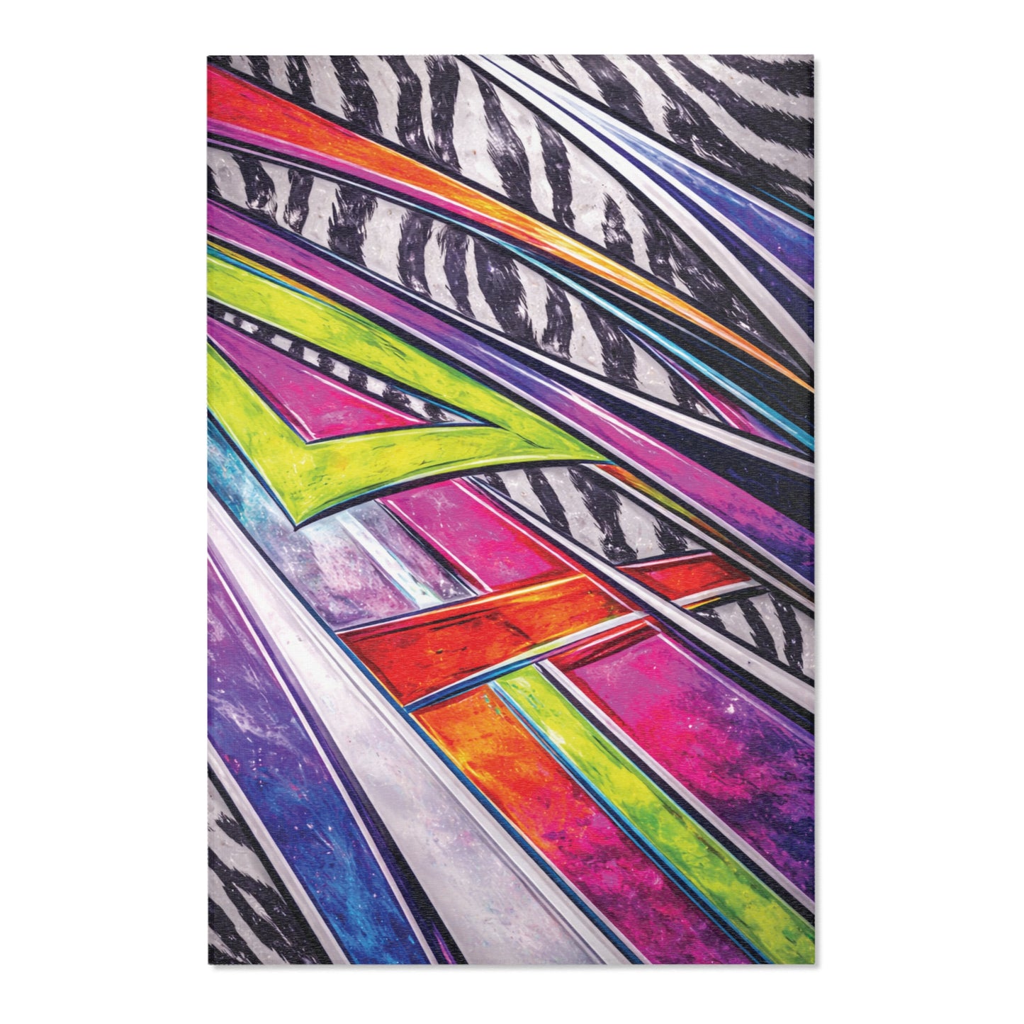 90s Mini Truck Graphic Area Rug — Retro Minitruck Garage & Man Cave Floor Rug