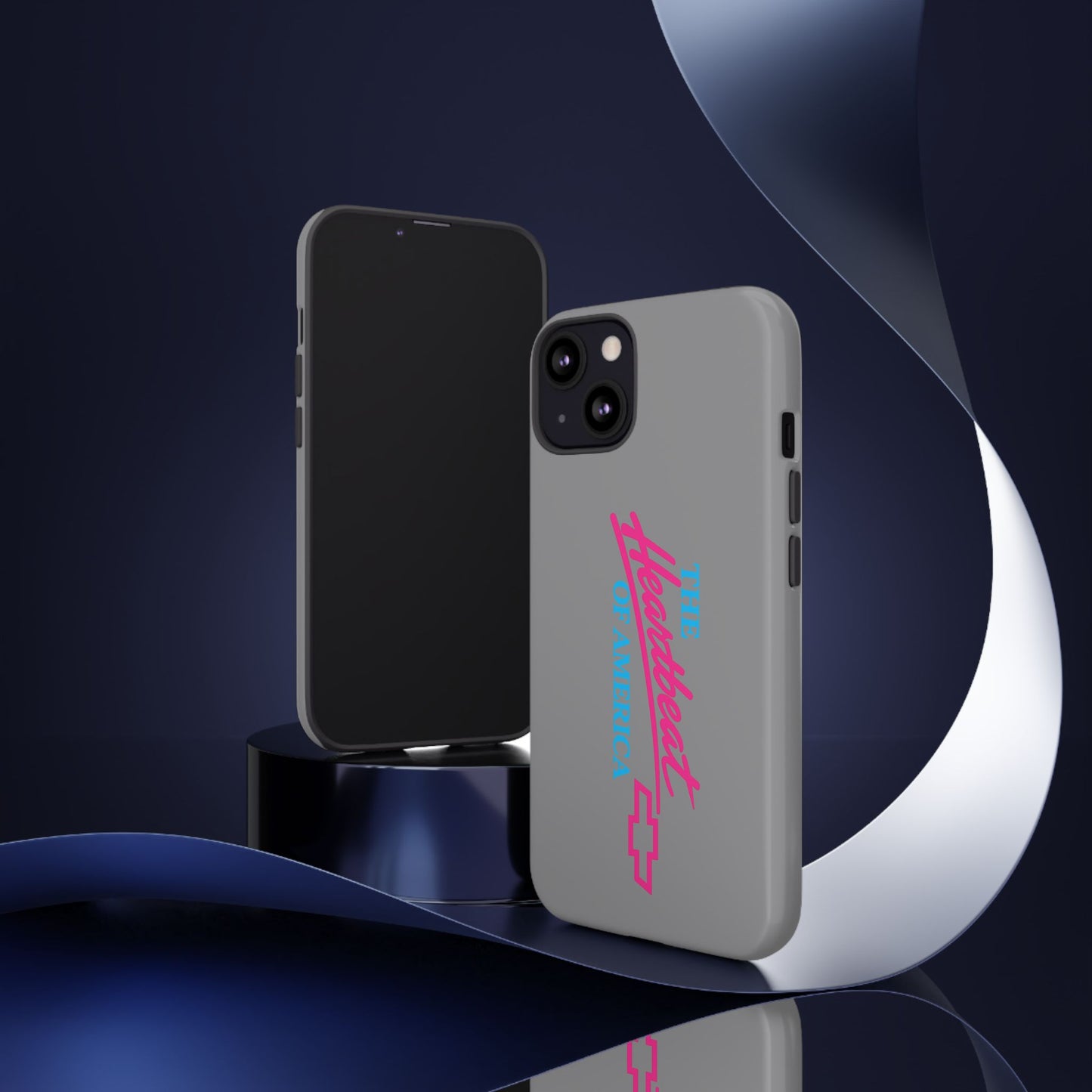 Silver “The Heartbeat of America” Retro Chevy Logo, Slim Protective Cover