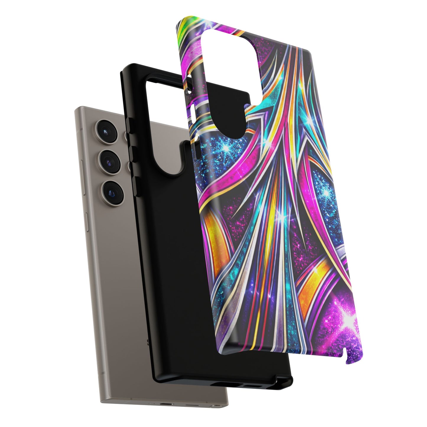 Custom Lowrider Pinstripe Swirl Tough Phone Case – Impact Resistant