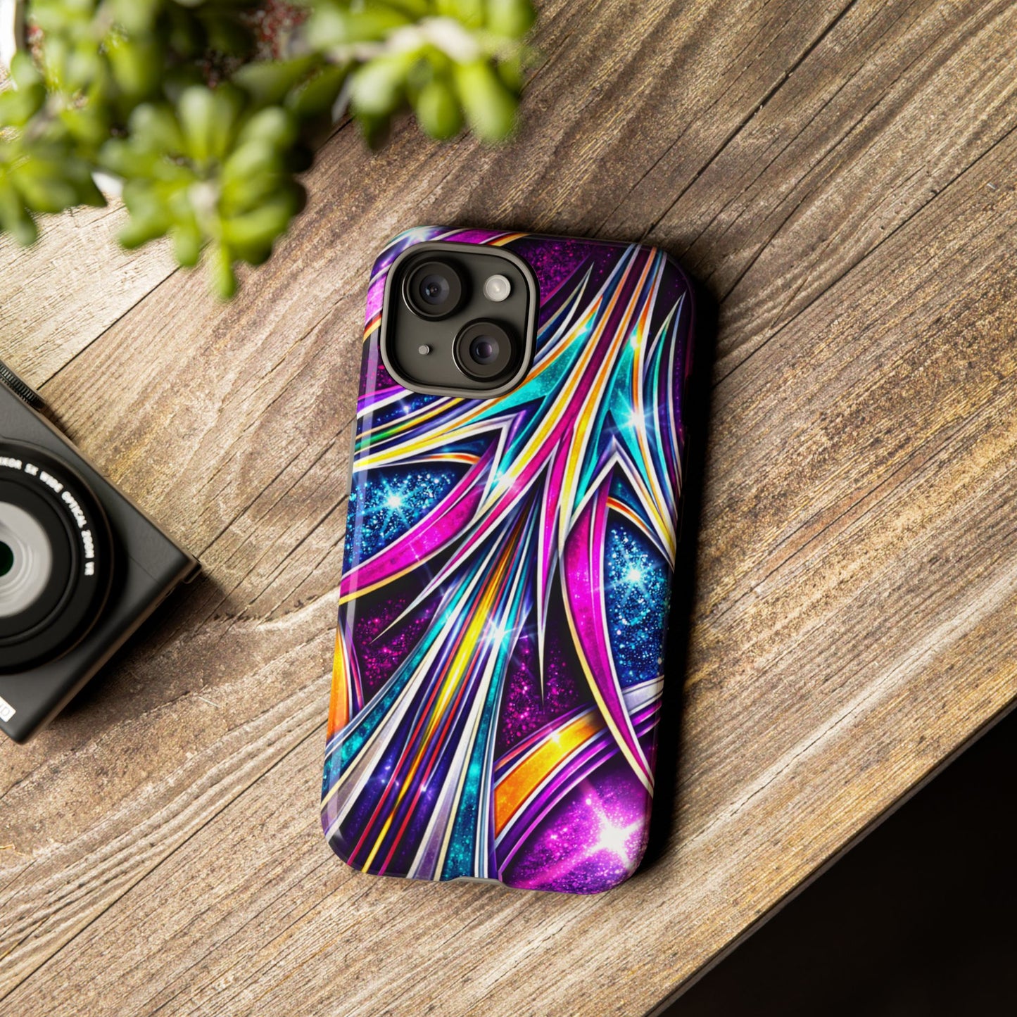 Custom Lowrider Pinstripe Swirl Tough Phone Case – Impact Resistant
