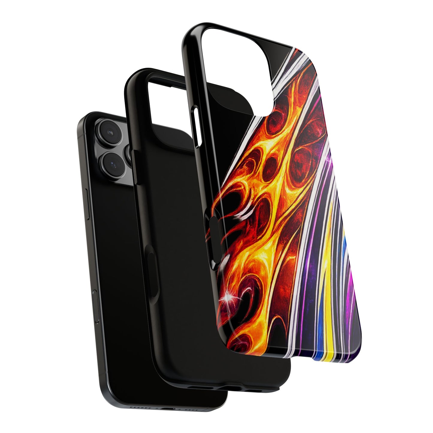 Flaming Abstract Stripes Tough Case | Colorful Phone Cover
