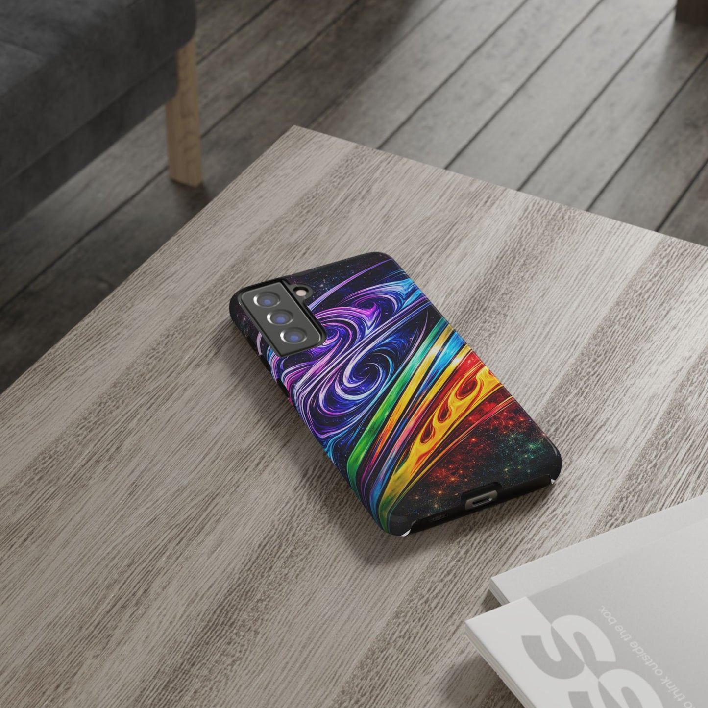 Abstract Cosmic Swirls phone case | Galaxy Rainbow Protective Case