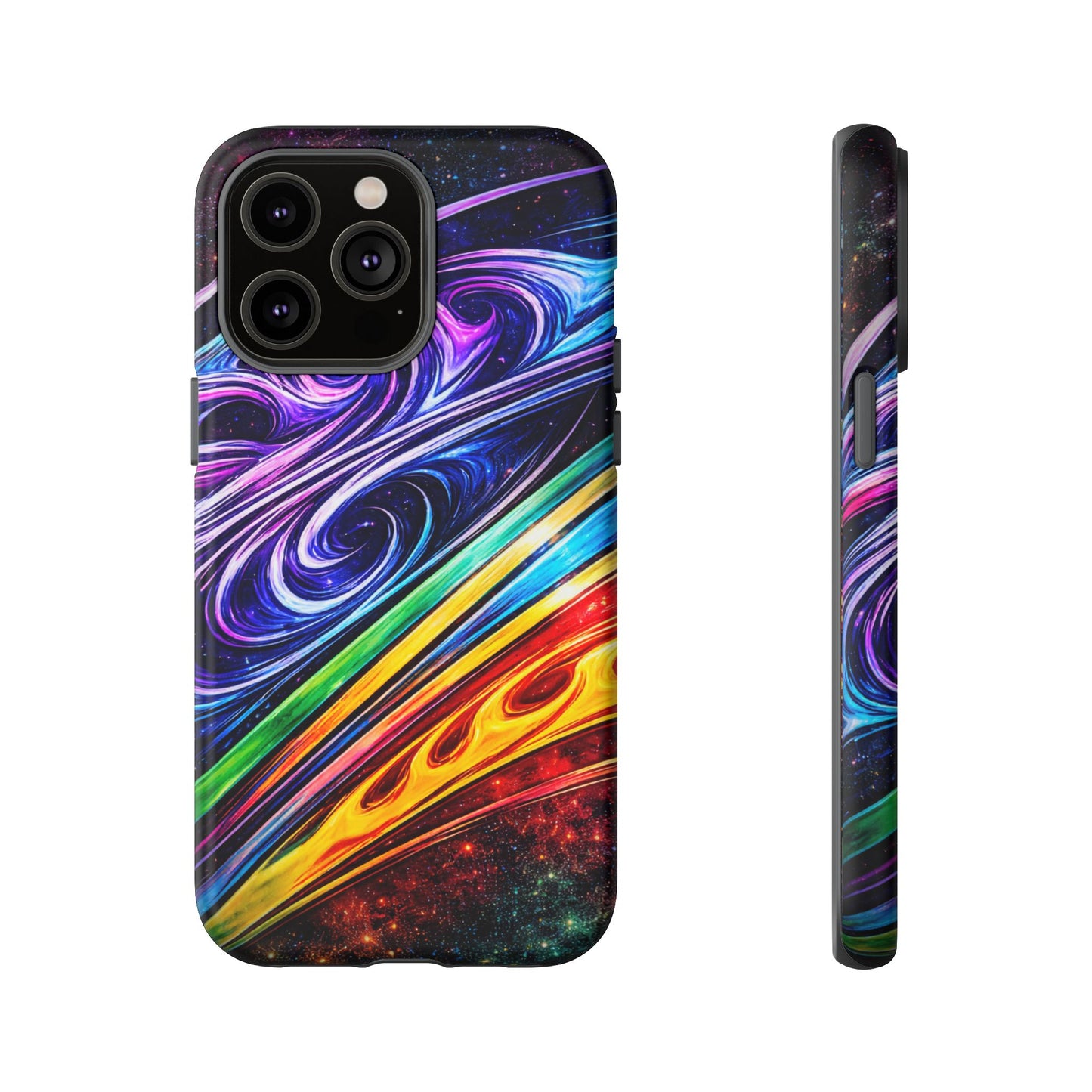Abstract Cosmic Swirls phone case | Galaxy Rainbow Protective Case