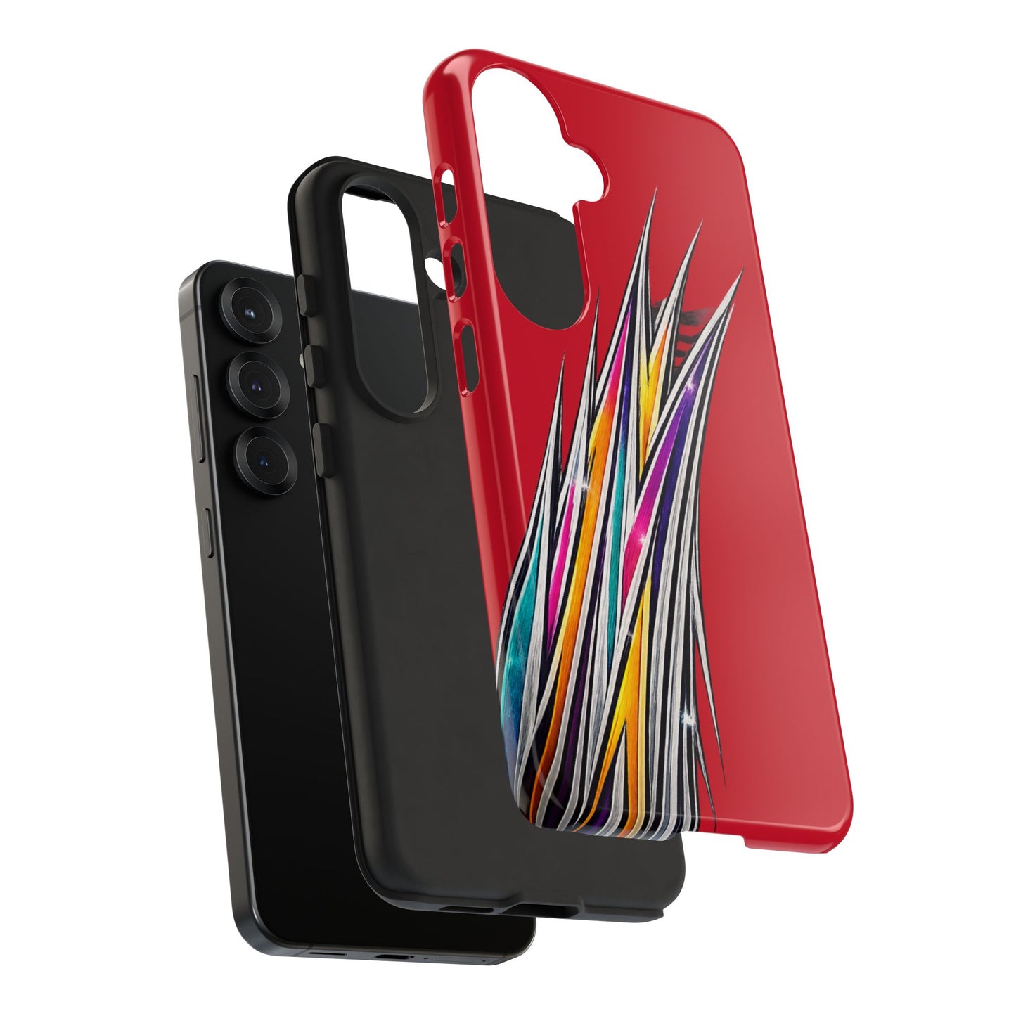 Colorburst Pinstripe Phone Case | Red Abstract Racing Stripe