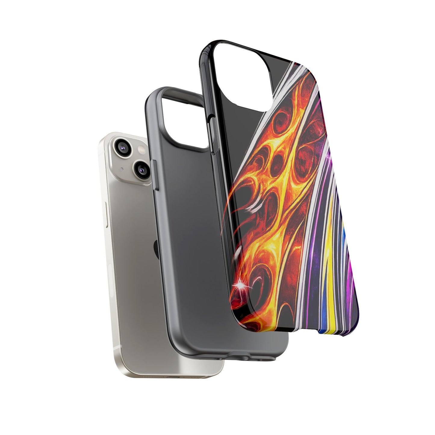 Flaming Abstract Stripes Tough Case | Colorful Phone Cover