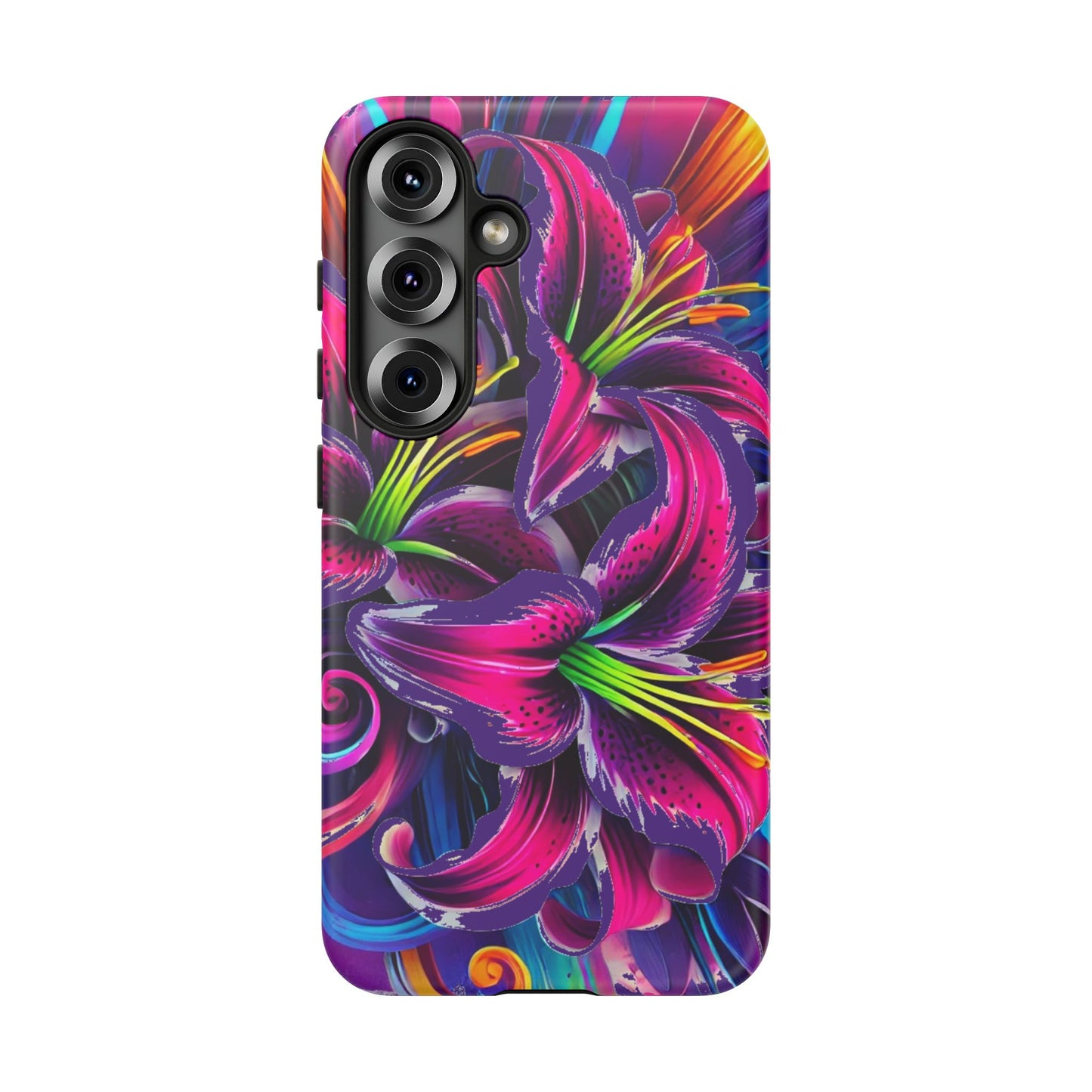 Neon Lily Illustration Tough Case | Floral Phone Cover