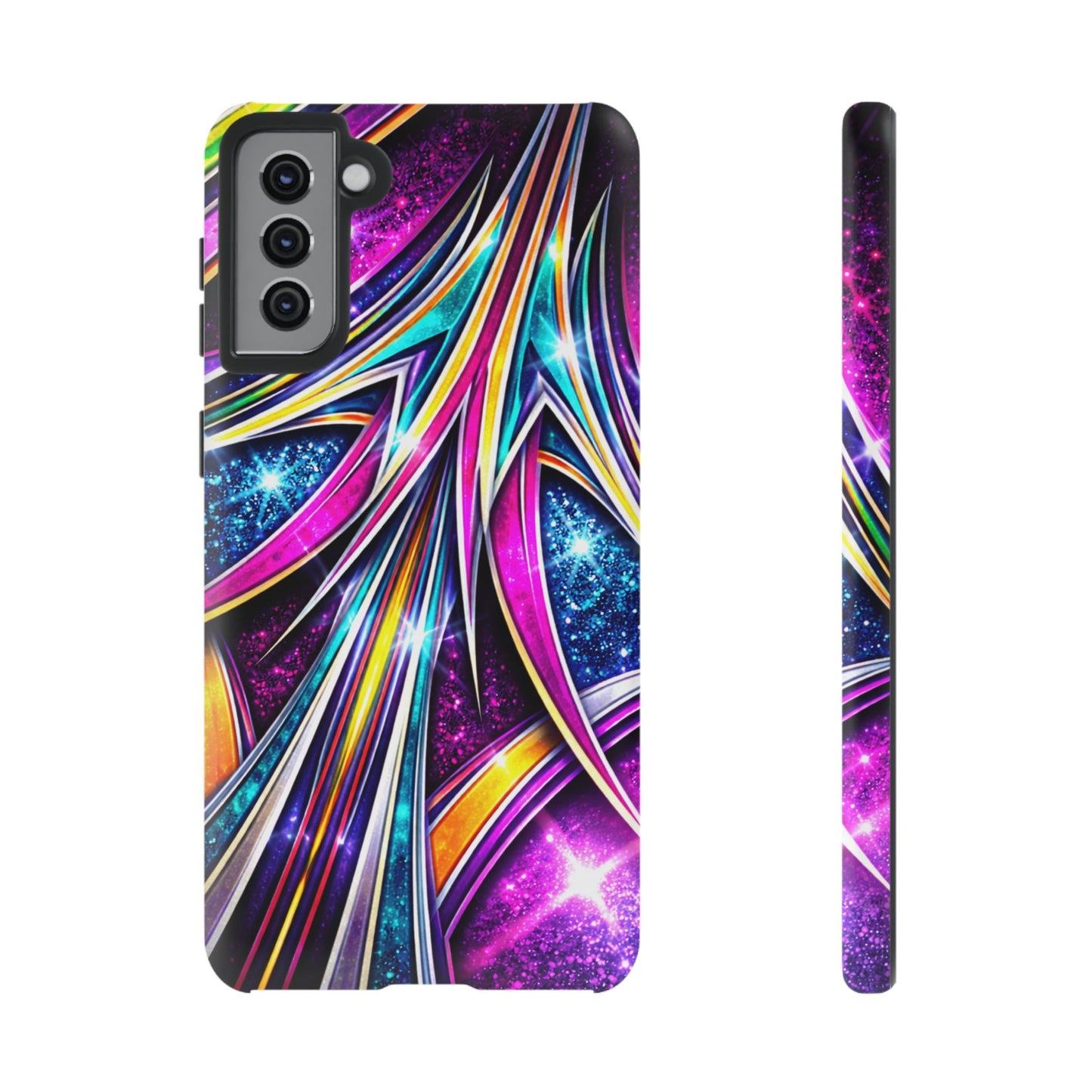 Custom Lowrider Pinstripe Swirl Tough Phone Case – Impact Resistant