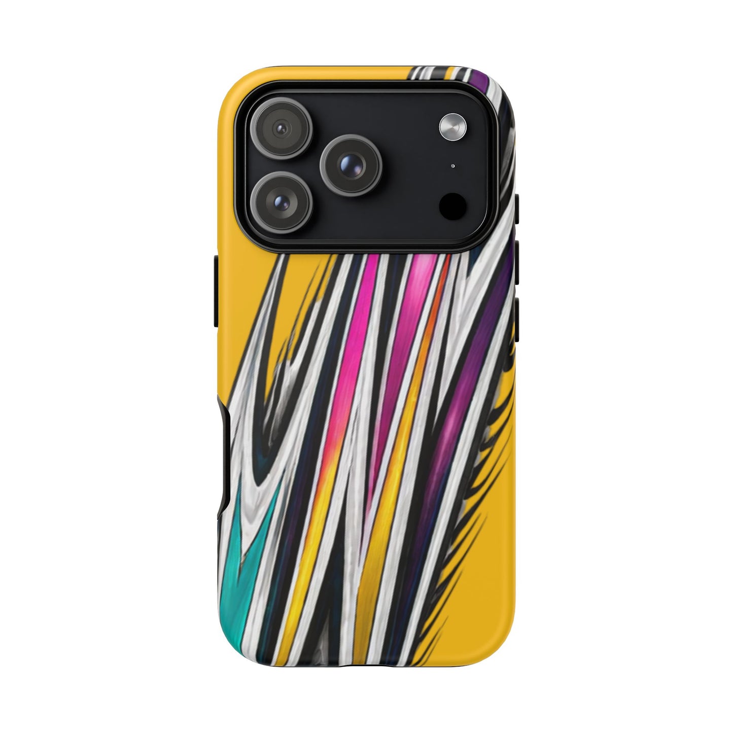 Yellow Abstract Stripes Phone Case | Tough Protective Phone Case
