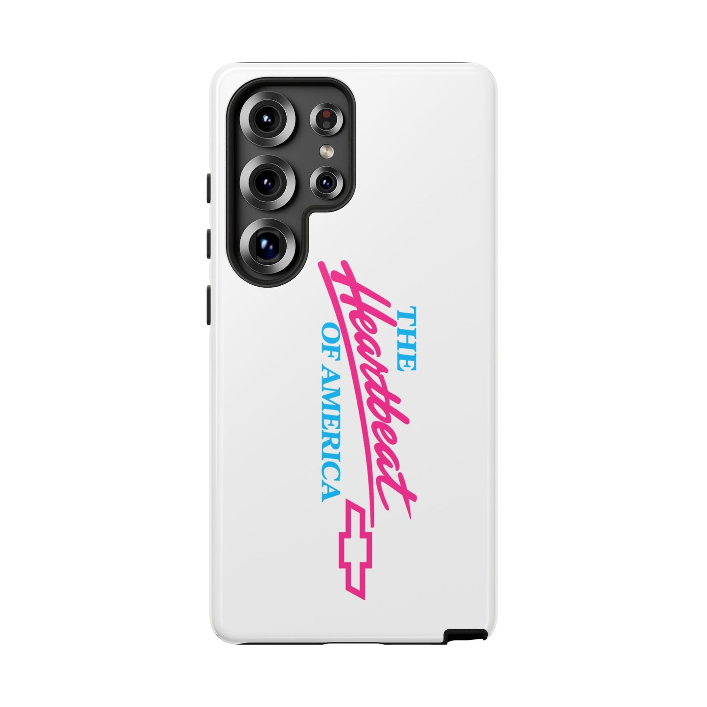 White  “The Heartbeat of America” Retro Chevy Logo, Slim Protective Cover