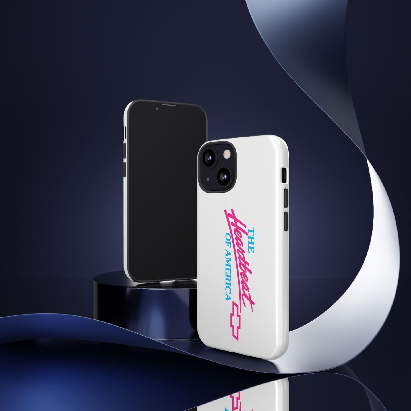 White  “The Heartbeat of America” Retro Chevy Logo, Slim Protective Cover