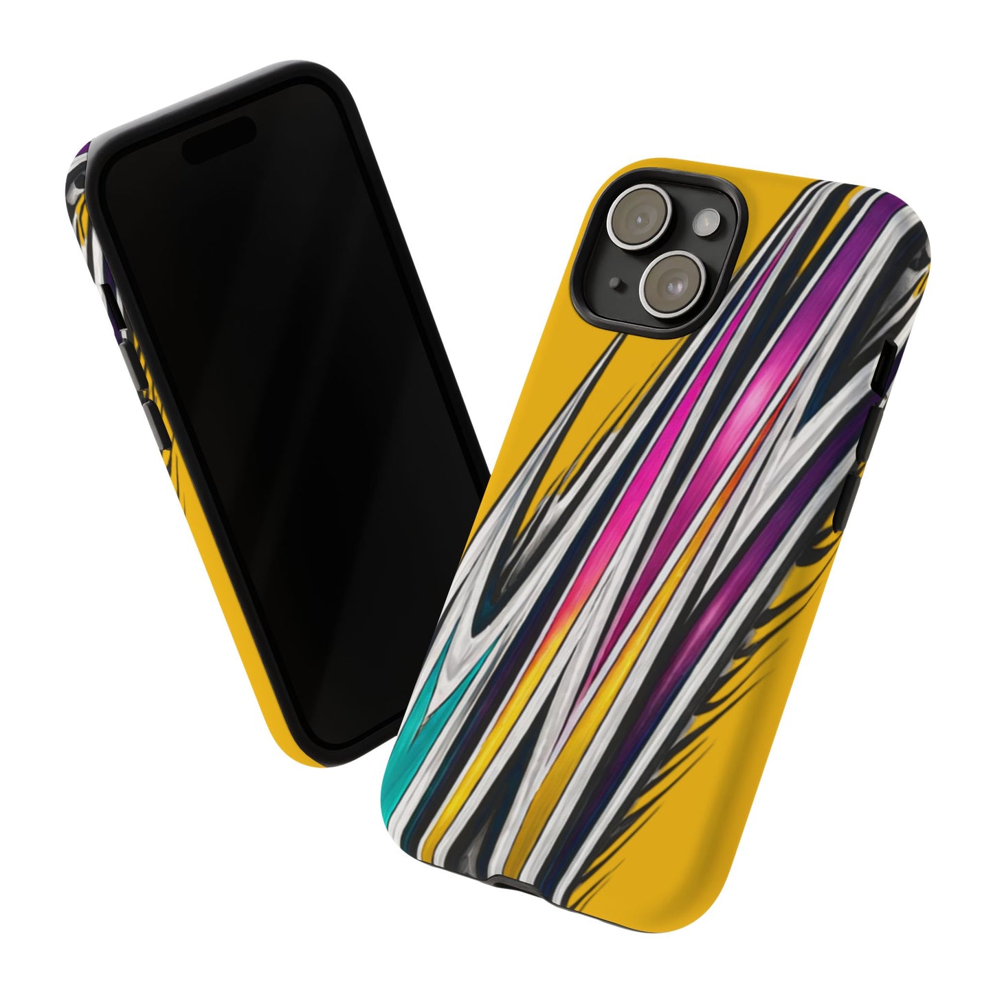 Yellow Abstract Stripes Phone Case | Tough Protective Phone Case
