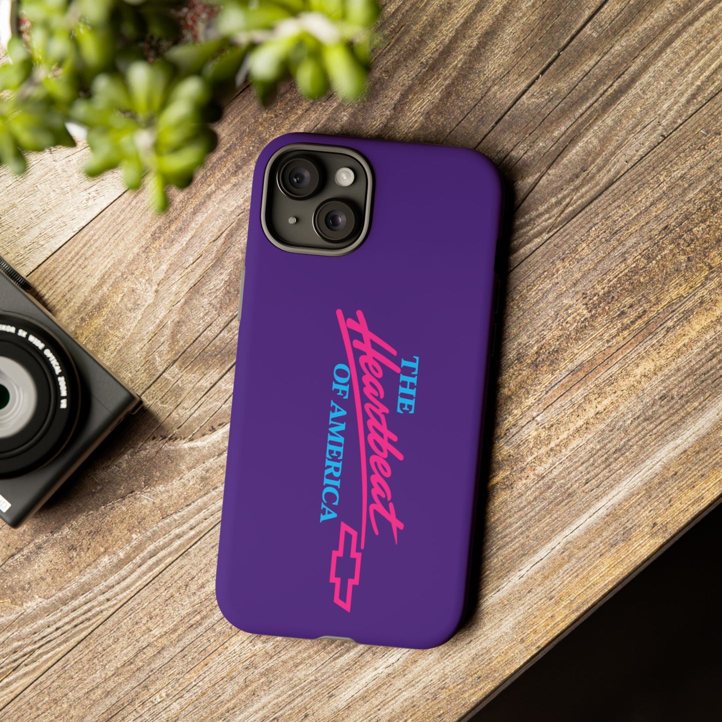 Purple  “The Heartbeat of America” Retro Chevy Logo, Slim Protective Cover