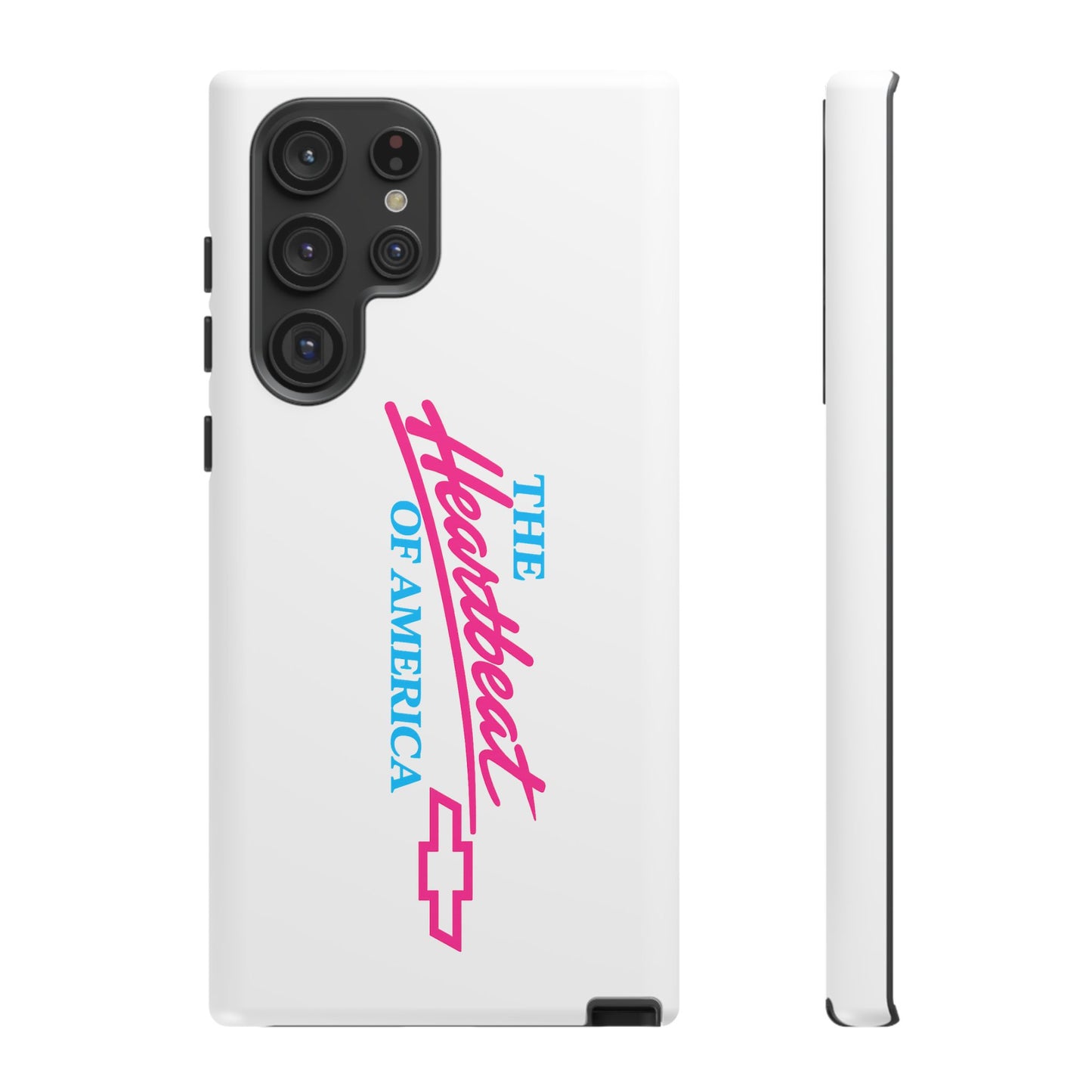 White  “The Heartbeat of America” Retro Chevy Logo, Slim Protective Cover