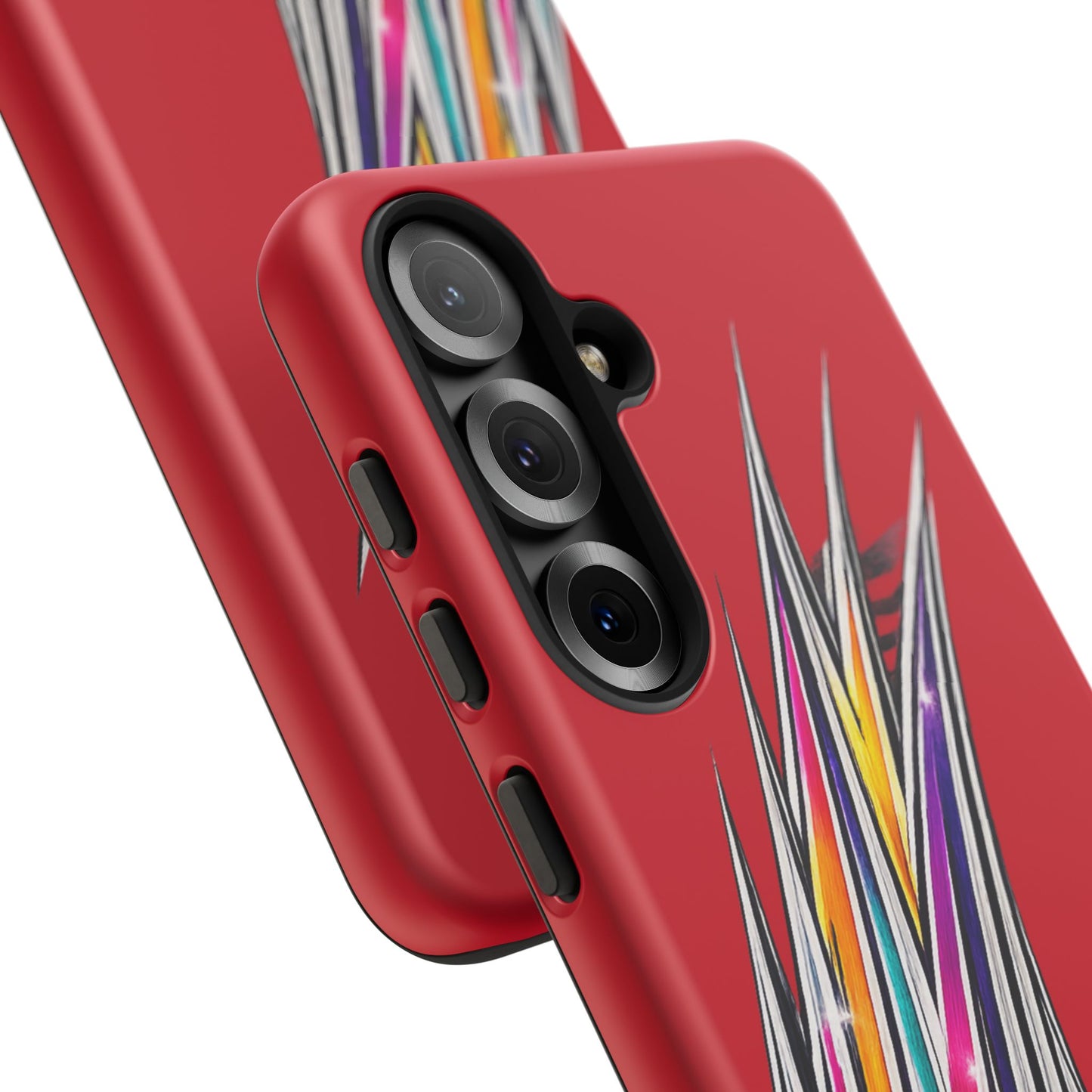 Colorburst Pinstripe Phone Case | Red Abstract Racing Stripe