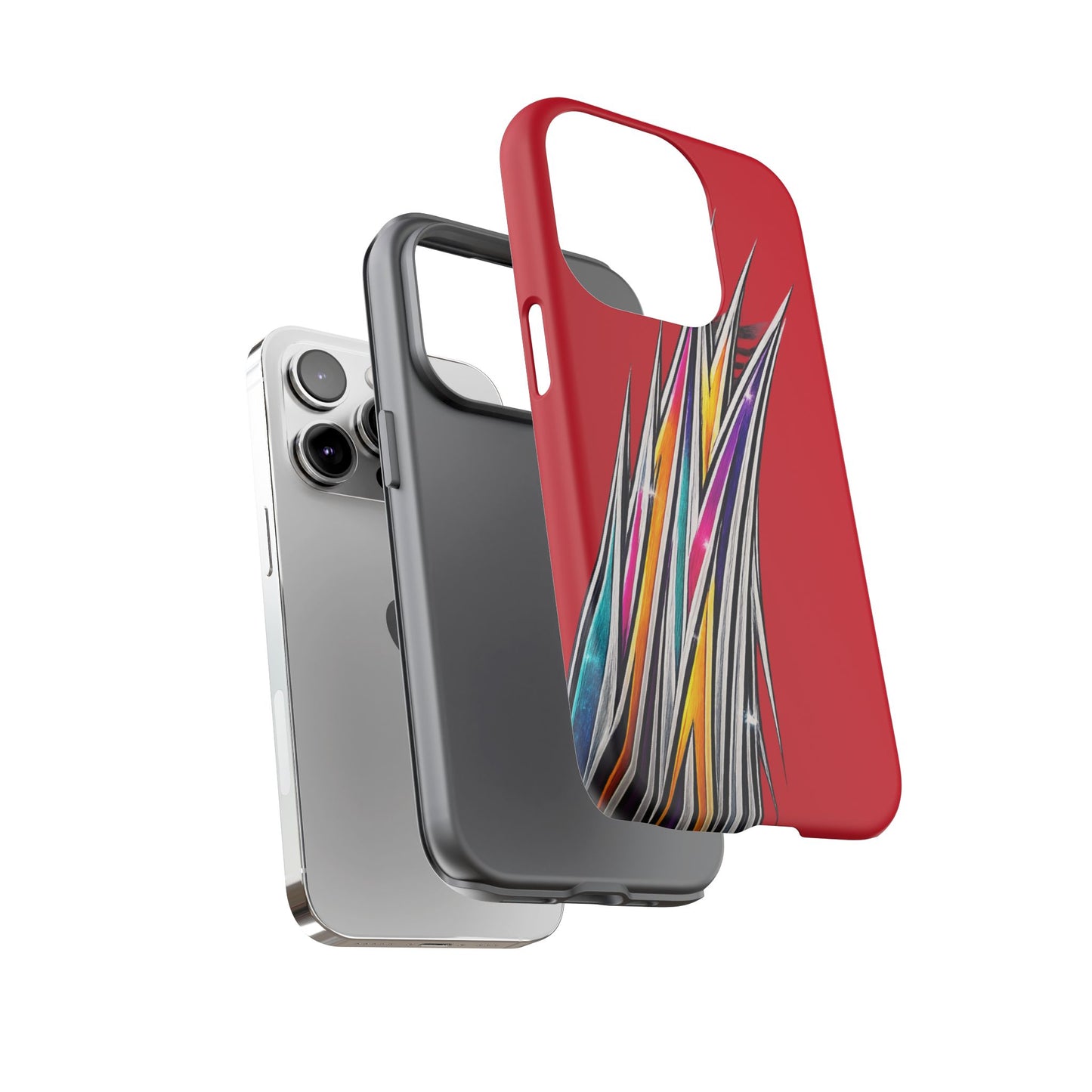 Colorburst Pinstripe Phone Case | Red Abstract Racing Stripe