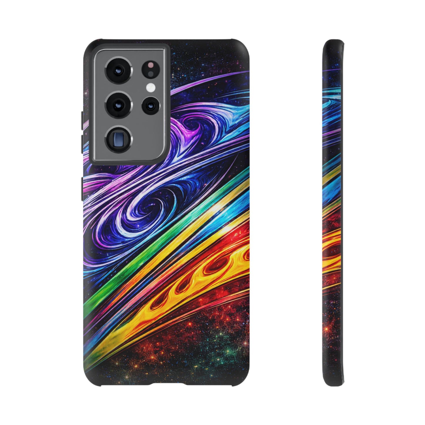 Abstract Cosmic Swirls phone case | Galaxy Rainbow Protective Case