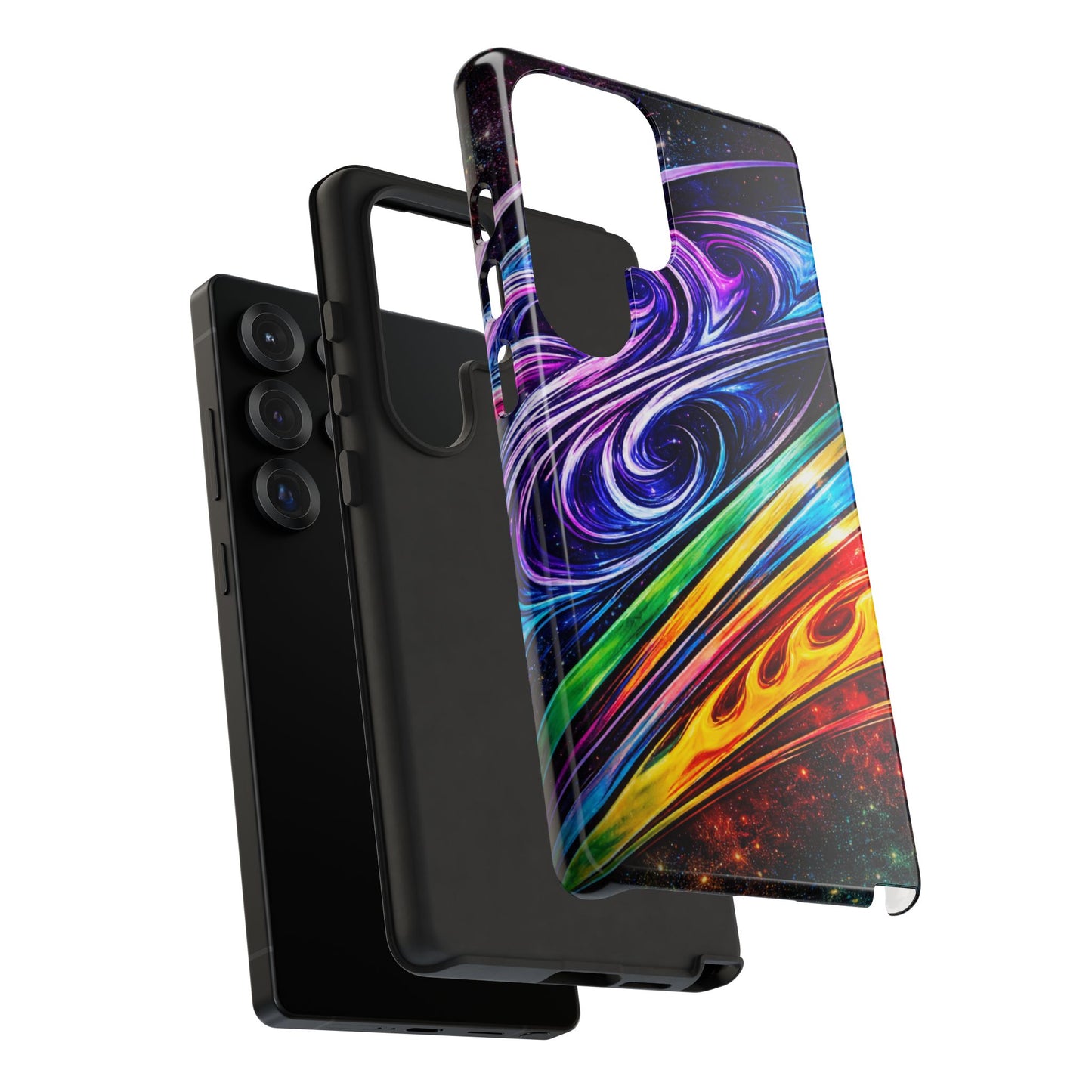 Abstract Cosmic Swirls phone case | Galaxy Rainbow Protective Case