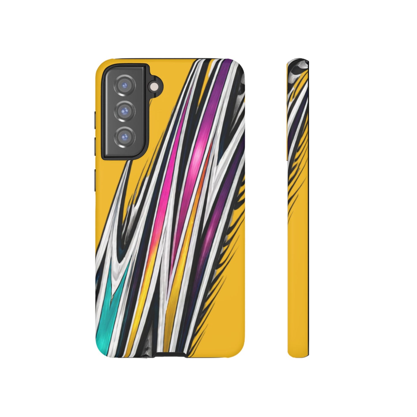 Yellow Abstract Stripes Phone Case | Tough Protective Phone Case
