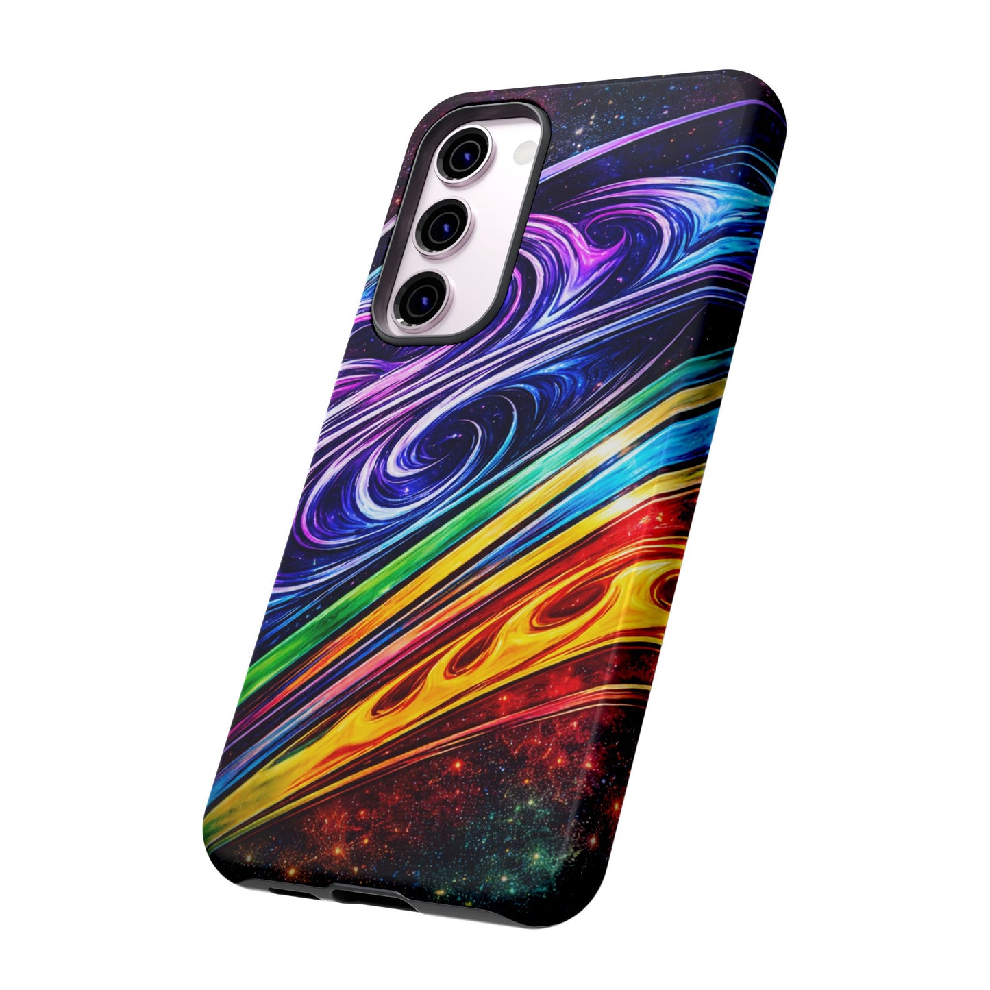 Abstract Cosmic Swirls phone case | Galaxy Rainbow Protective Case