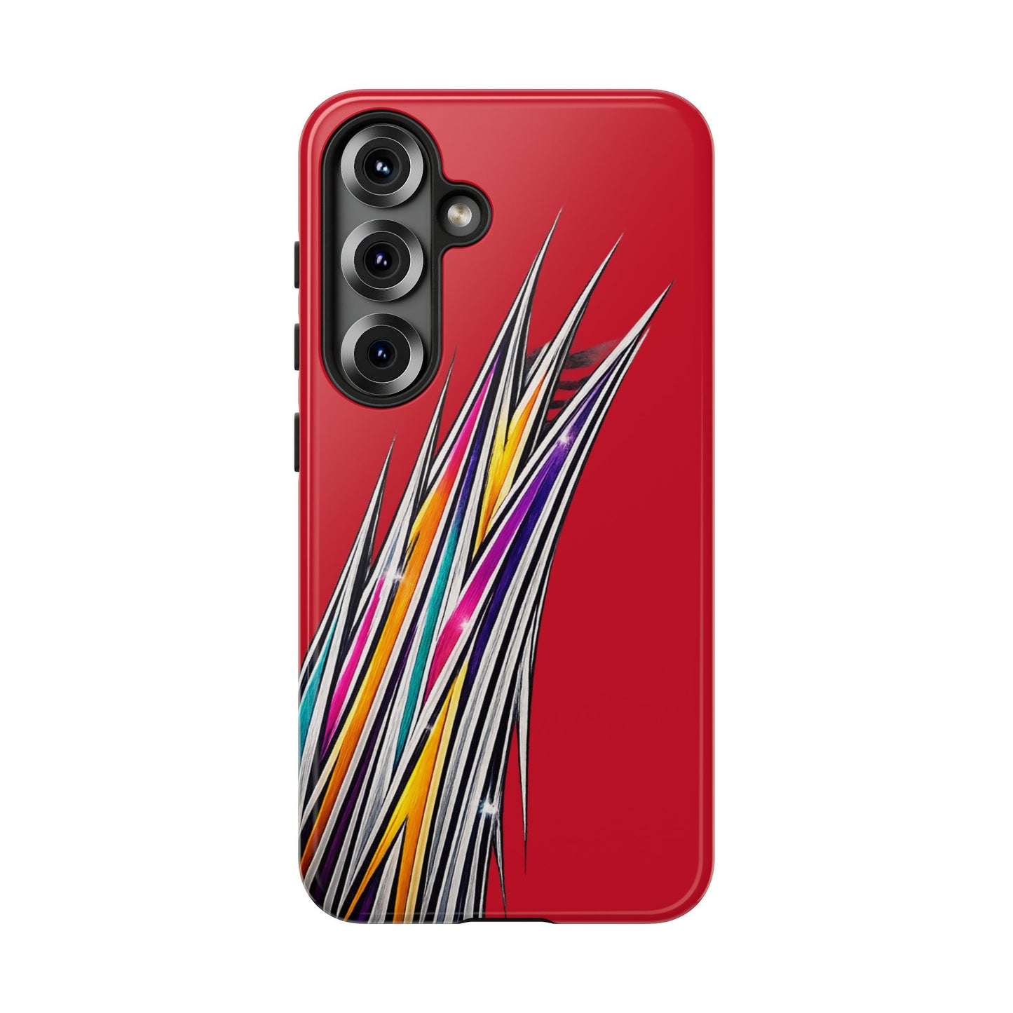 Colorburst Pinstripe Phone Case | Red Abstract Racing Stripe