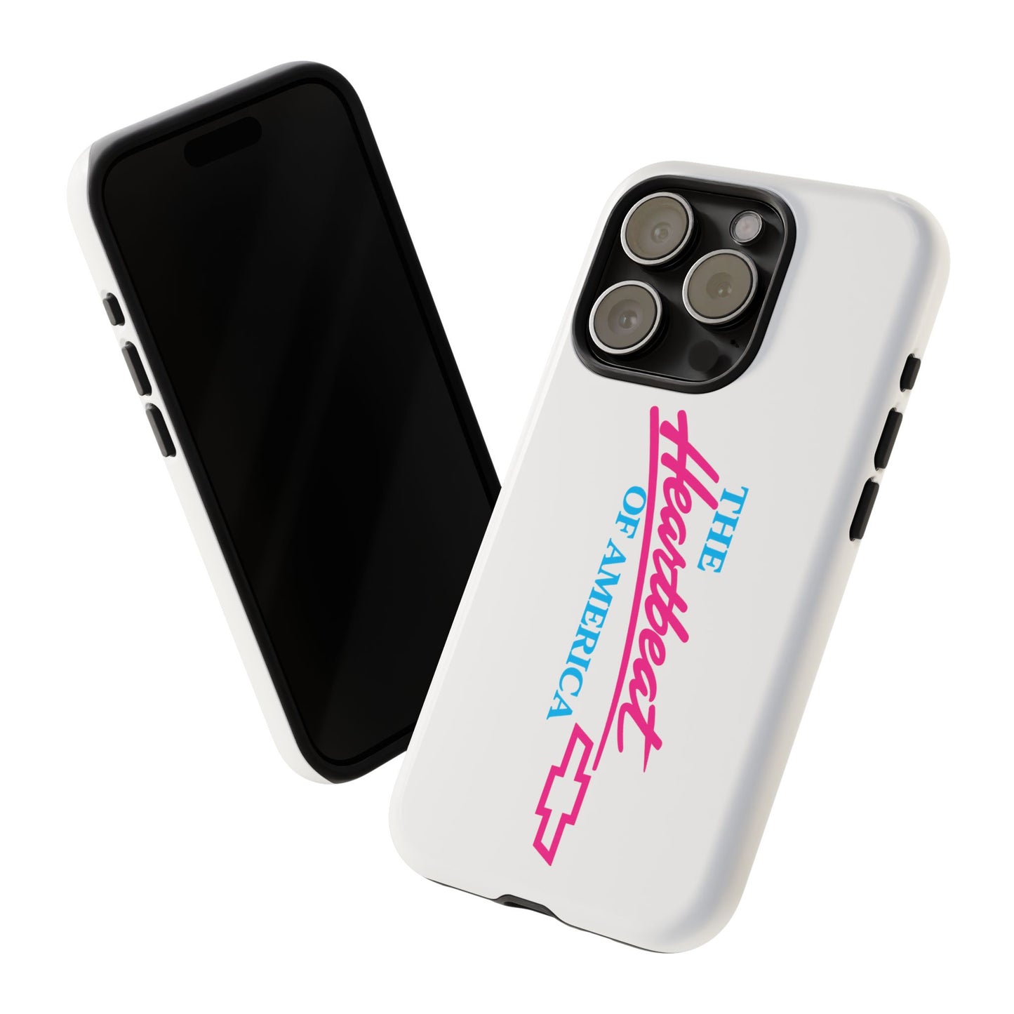 White  “The Heartbeat of America” Retro Chevy Logo, Slim Protective Cover