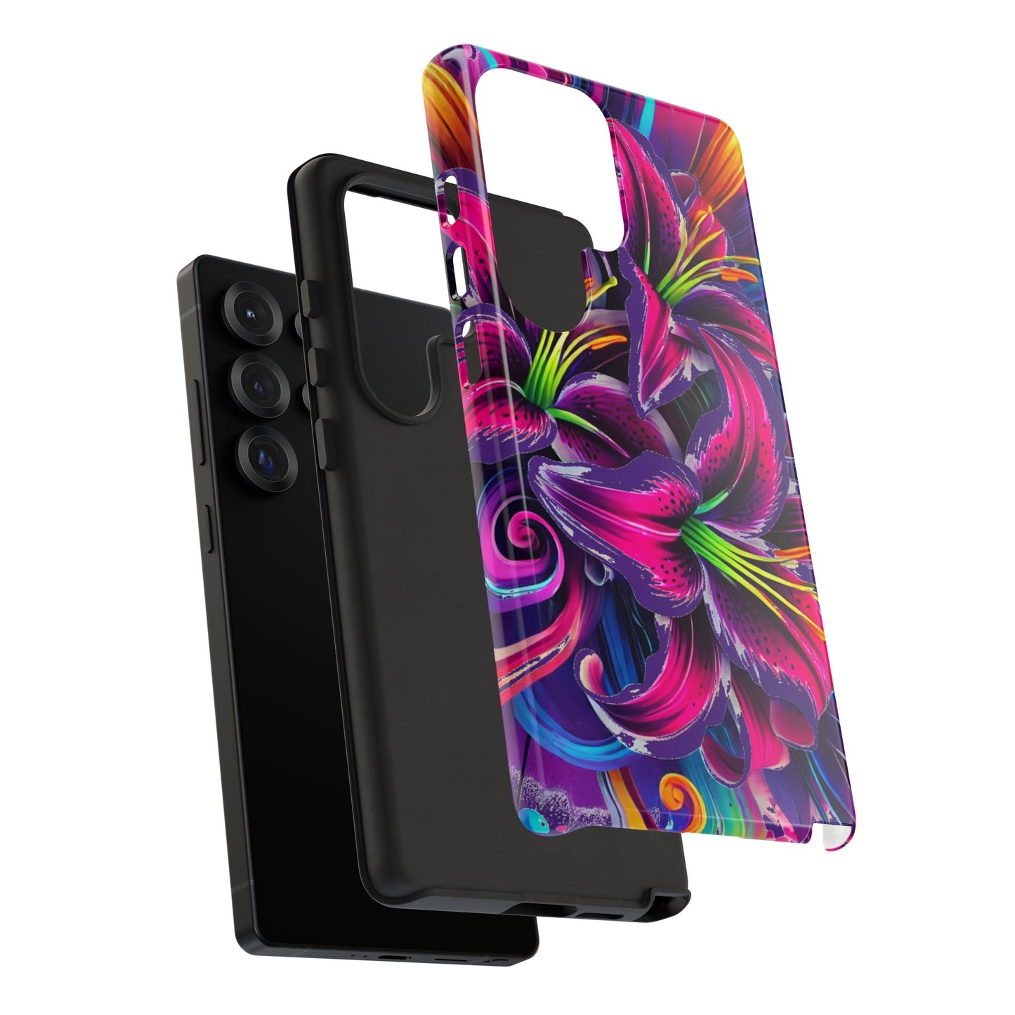 Neon Lily Illustration Tough Case | Floral Phone Cover