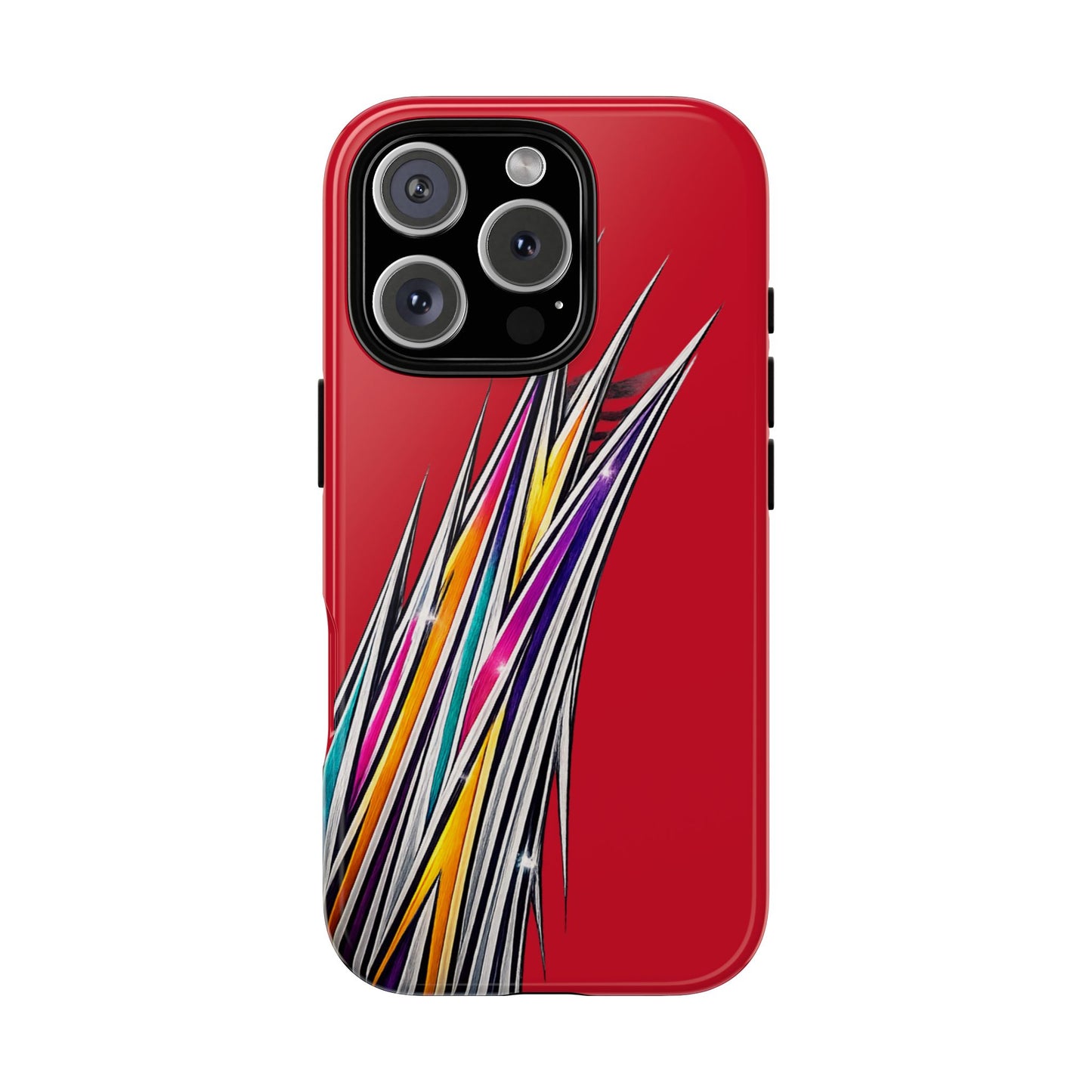 Colorburst Pinstripe Phone Case | Red Abstract Racing Stripe