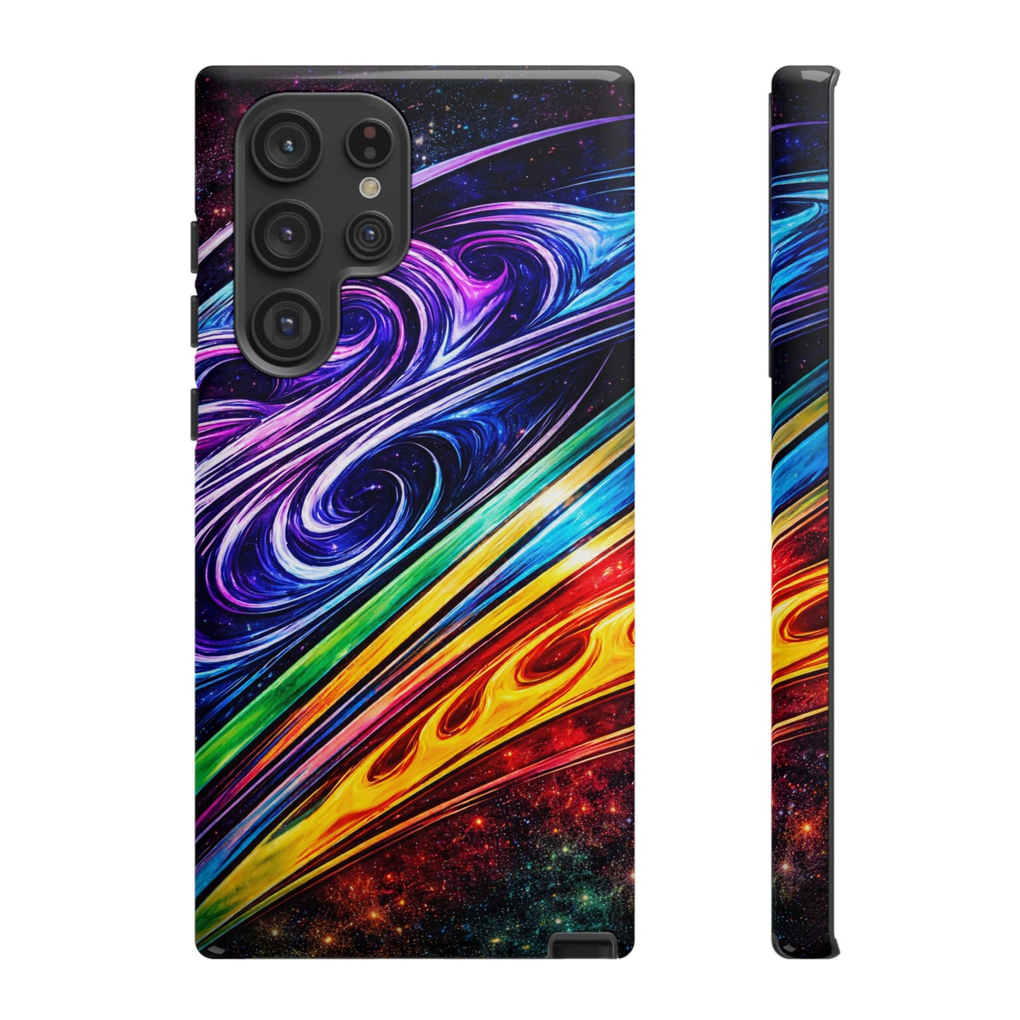 Abstract Cosmic Swirls phone case | Galaxy Rainbow Protective Case