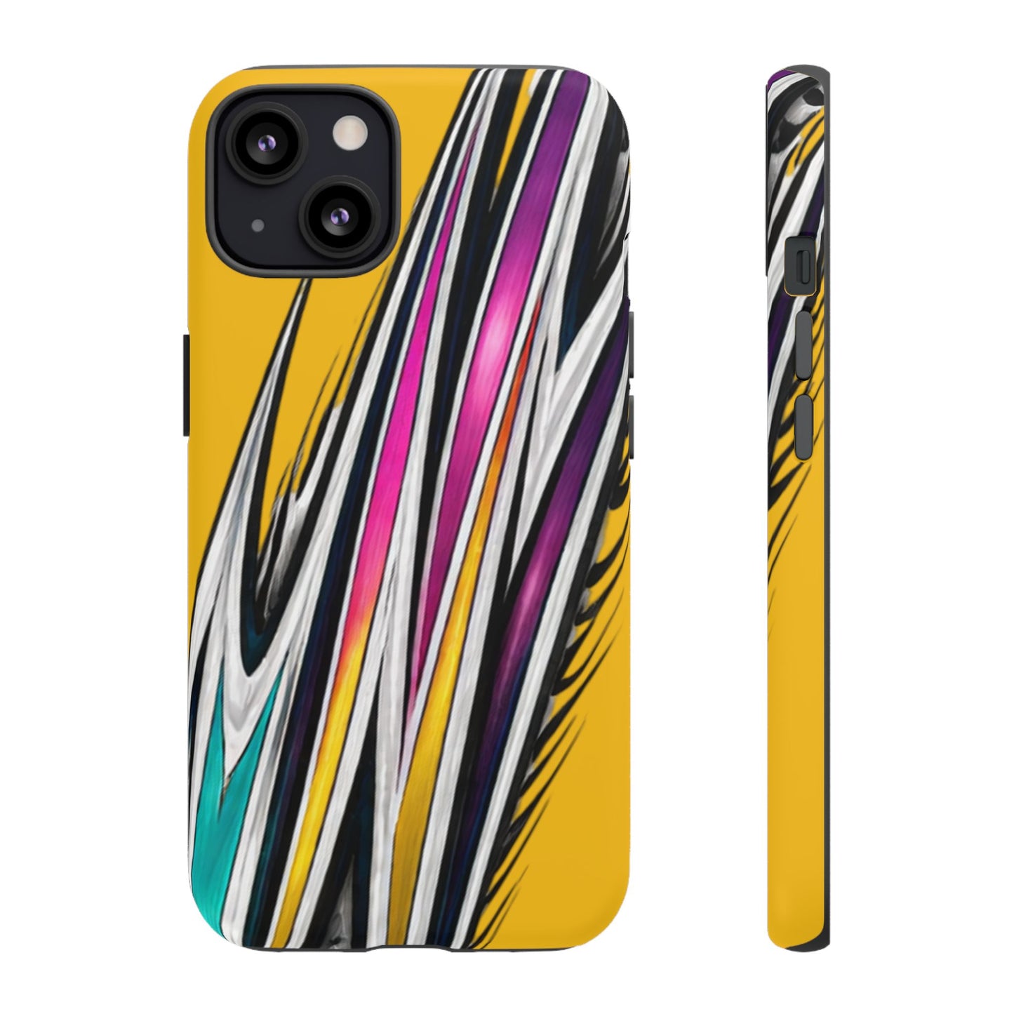 Yellow Abstract Stripes Phone Case | Tough Protective Phone Case
