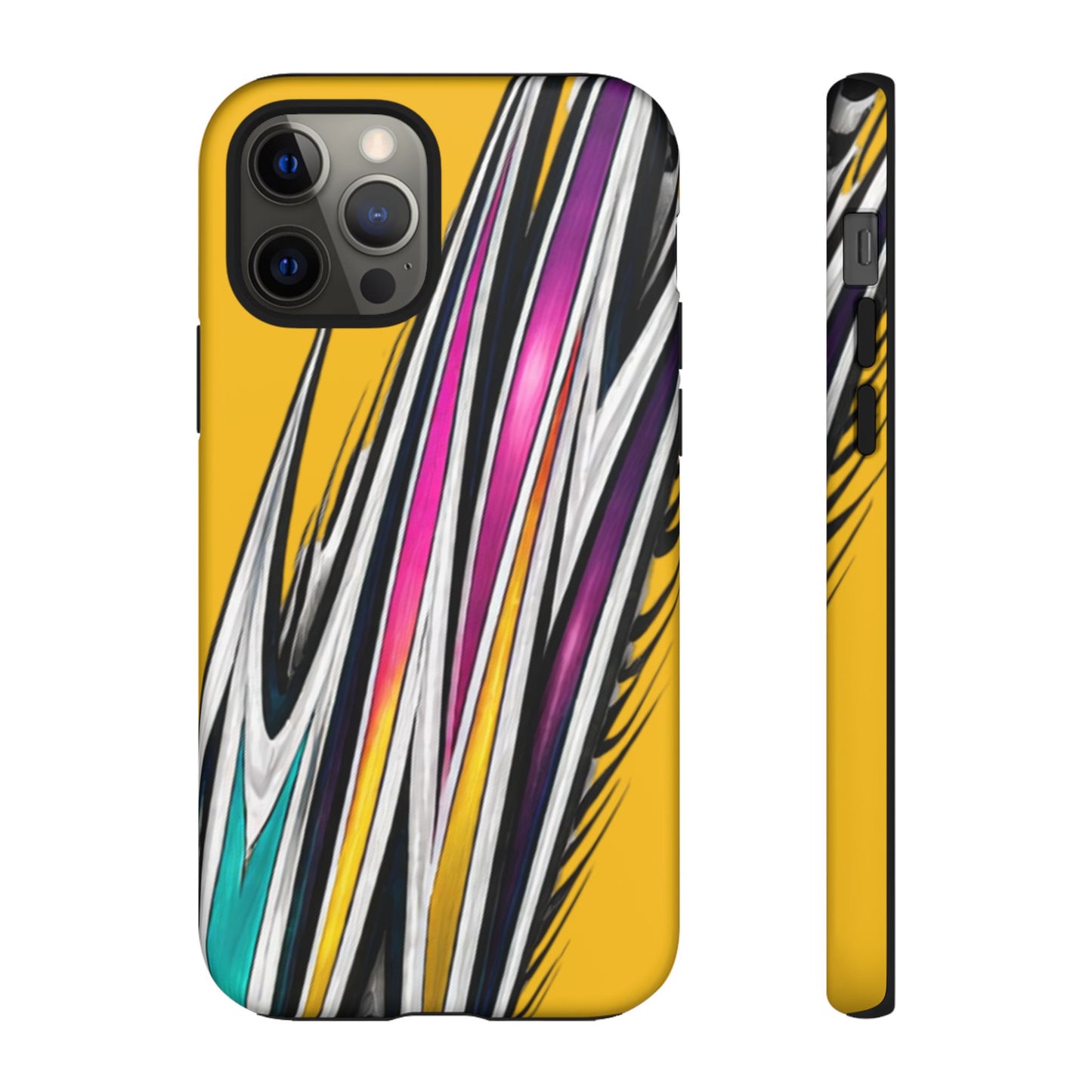 Yellow Abstract Stripes Phone Case | Tough Protective Phone Case
