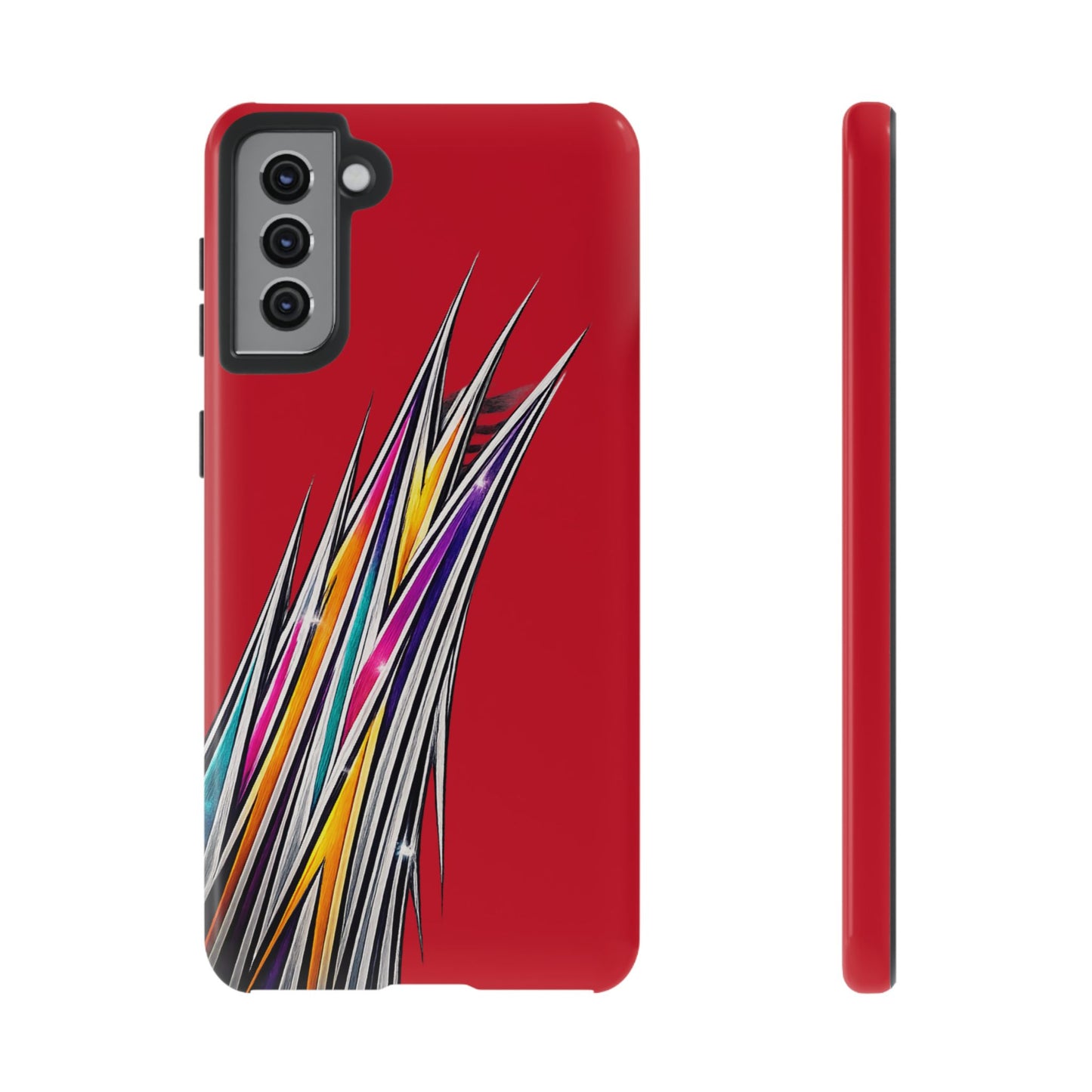 Colorburst Pinstripe Phone Case | Red Abstract Racing Stripe