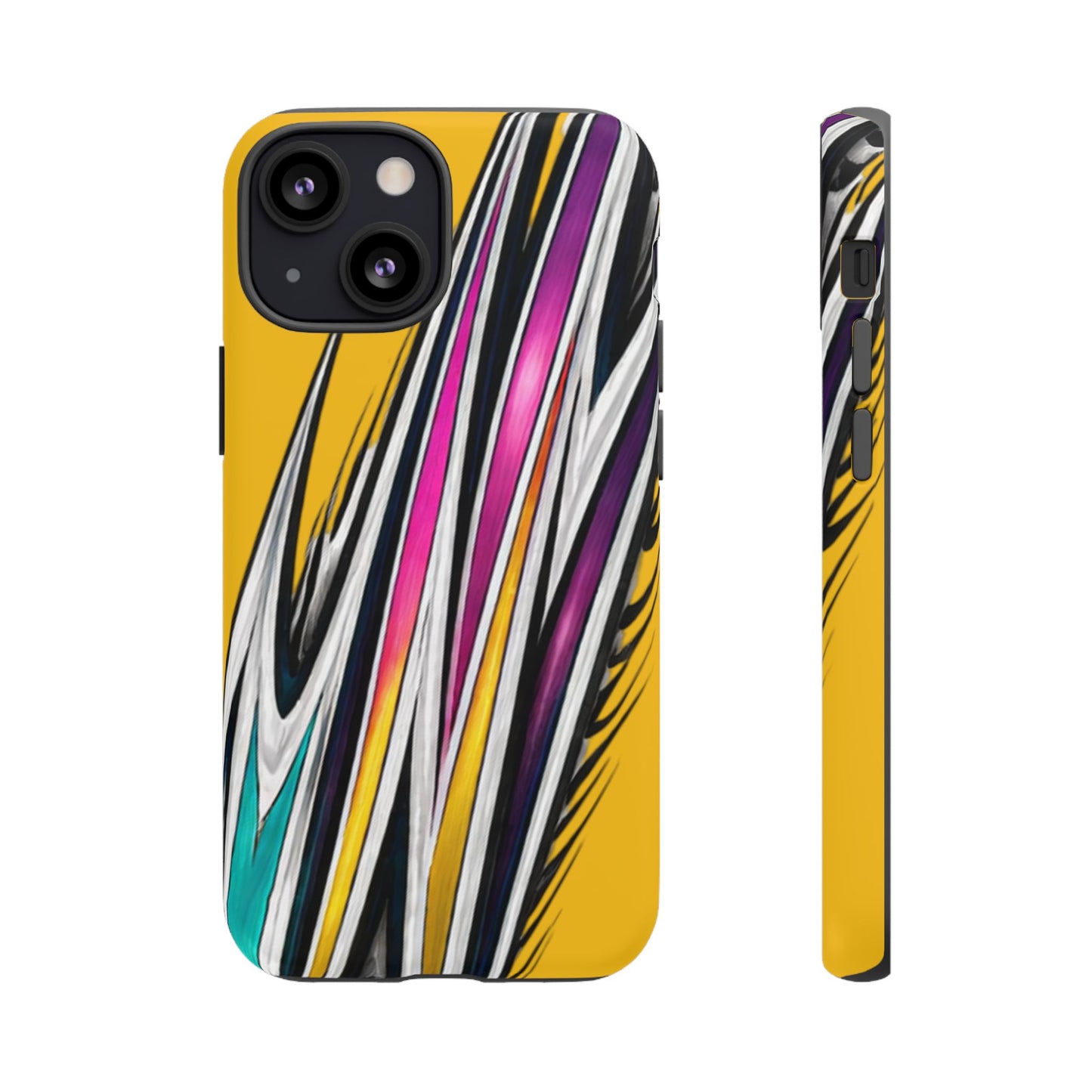 Yellow Abstract Stripes Phone Case | Tough Protective Phone Case