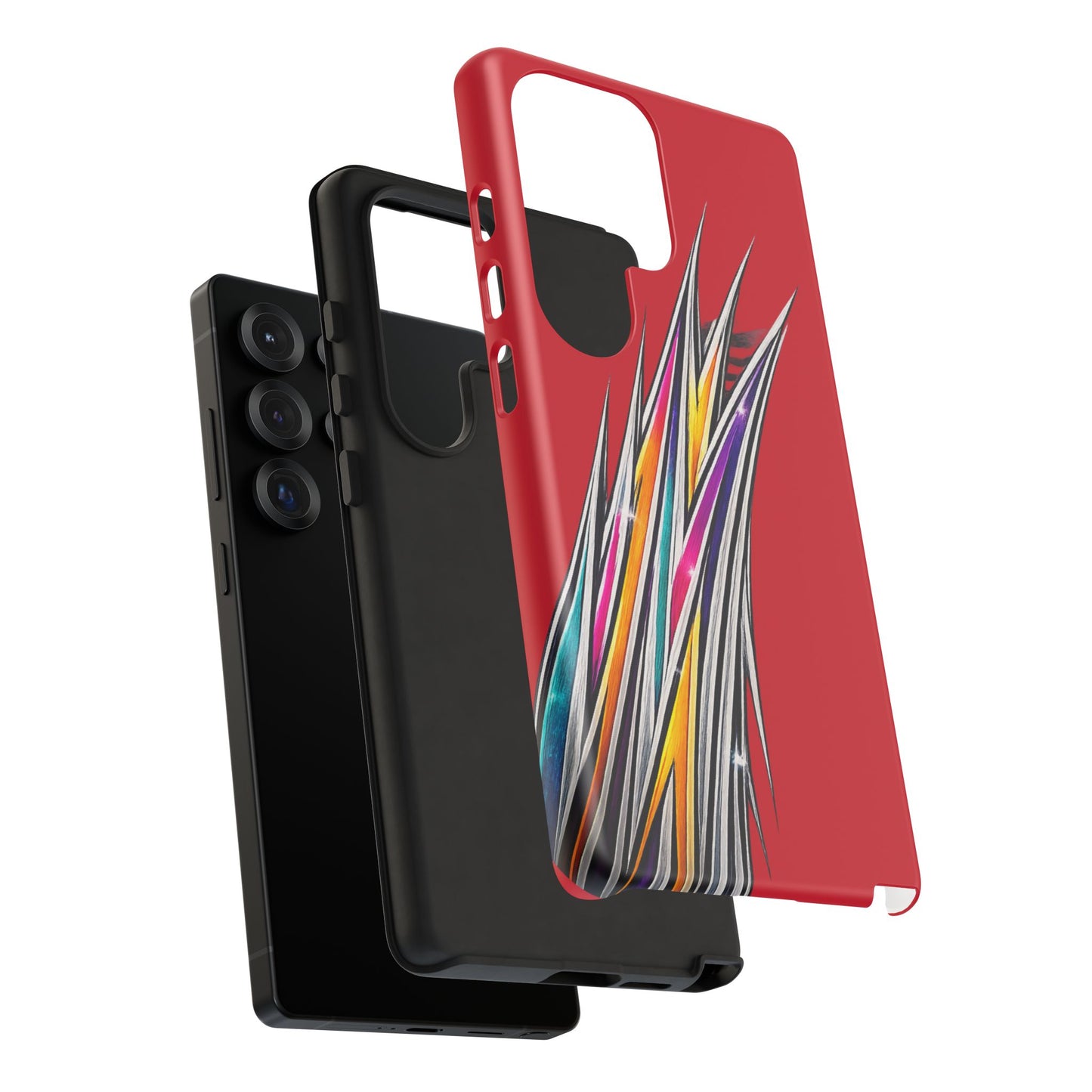 Colorburst Pinstripe Phone Case | Red Abstract Racing Stripe