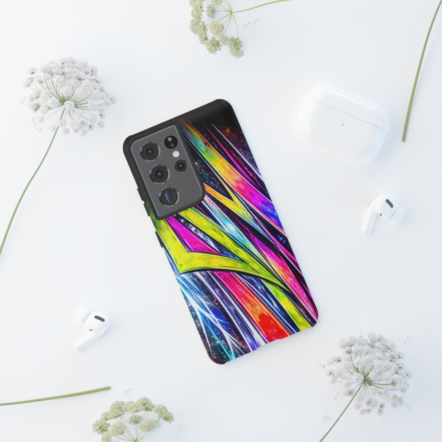 Neon Graffiti Phone Case | Tough Case, Vivid Abstract Street Art