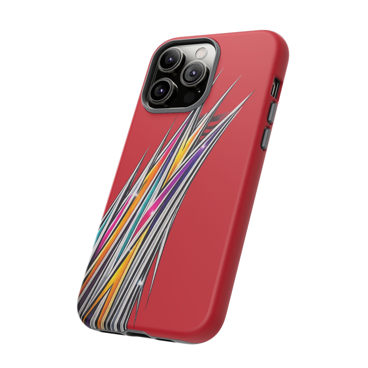 Colorburst Pinstripe Phone Case | Red Abstract Racing Stripe